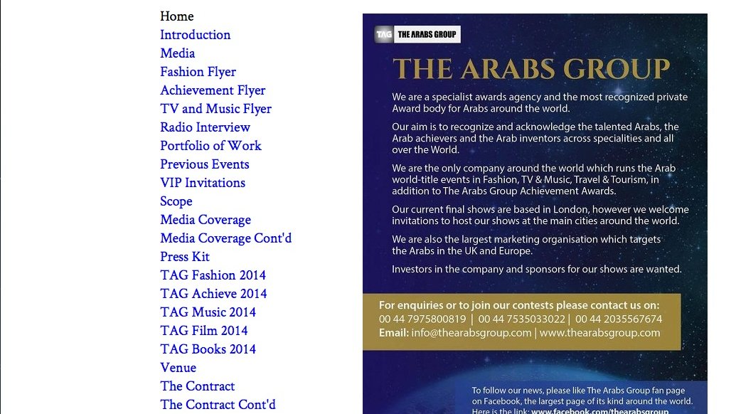 The Arabs Group est une société d’événementiel qui fait appel à des sponsors pour monter des soirées payantes.
