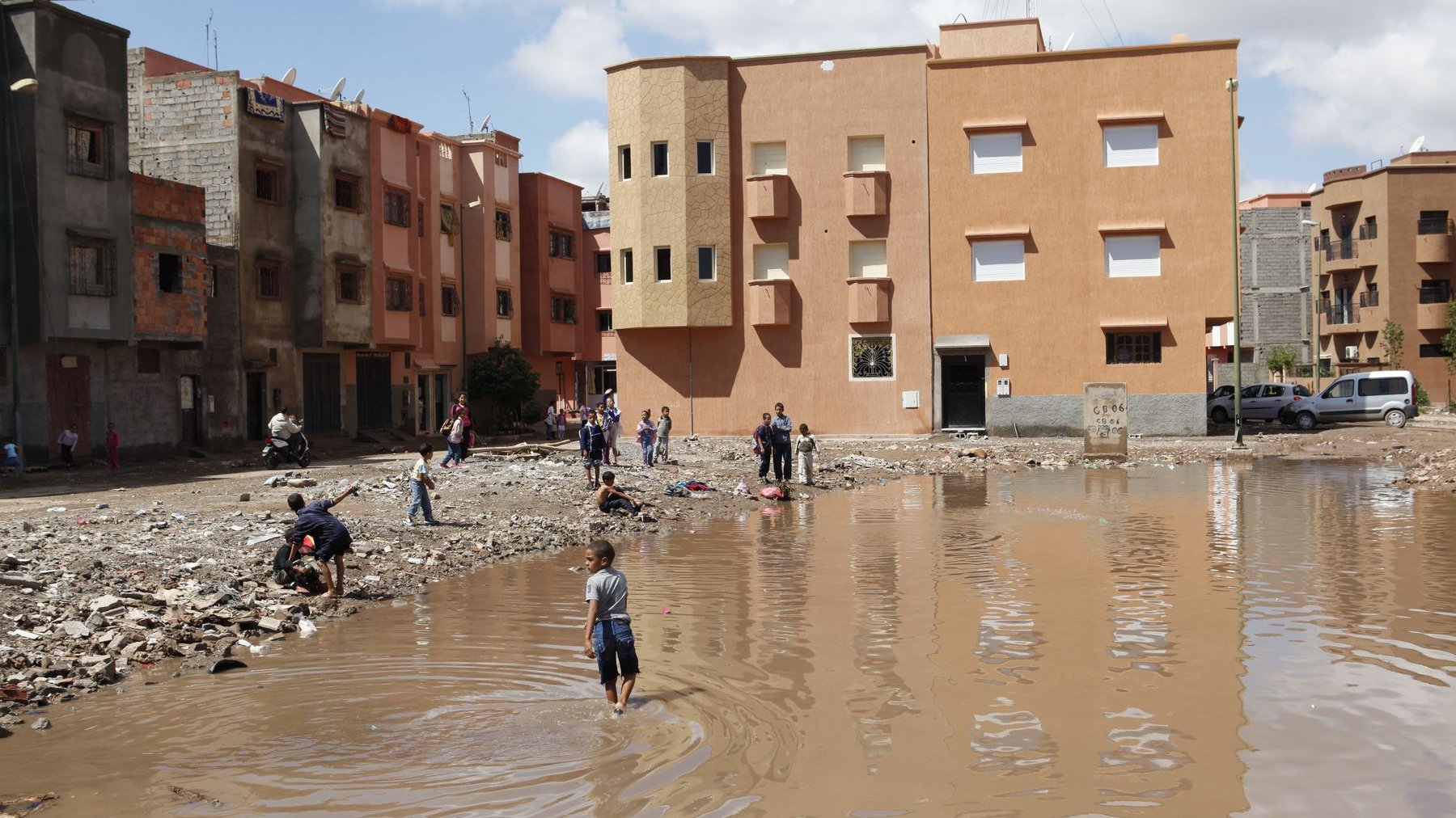 Le quartier de Douar Sraghna Douiouir après les pluies torrentielles qui se sont abattues sur la ville
