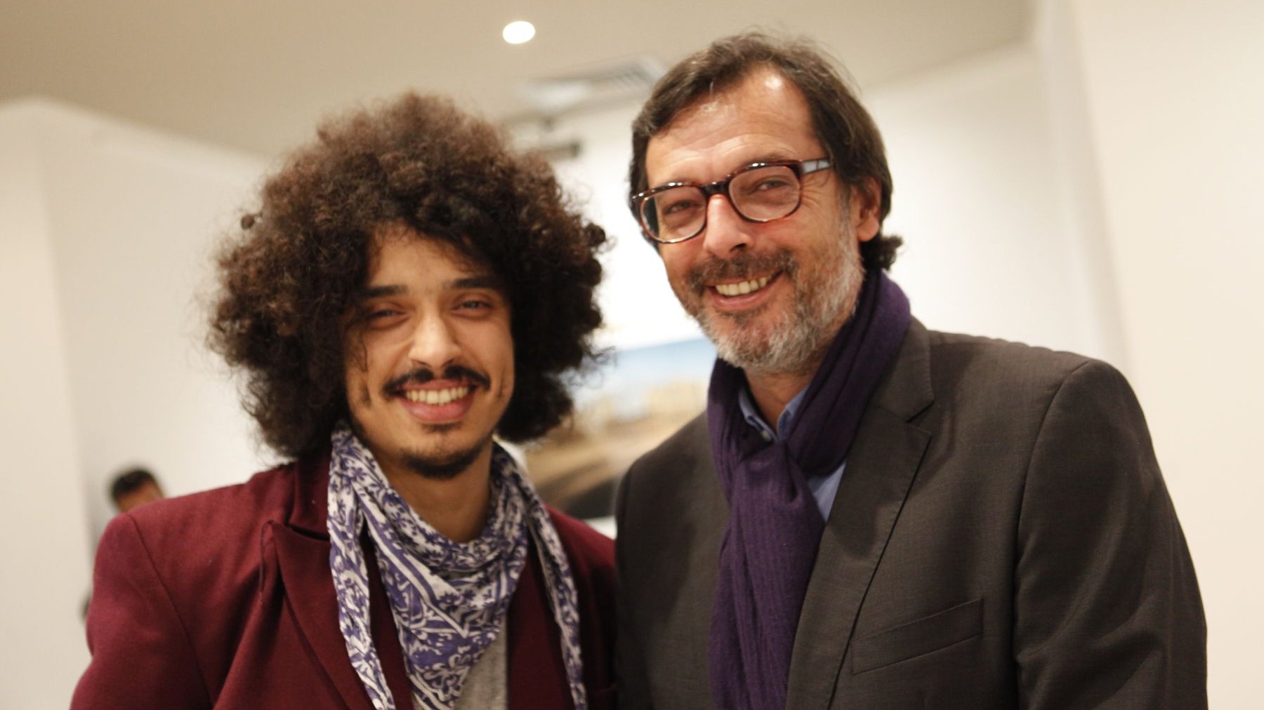 Amine Bendriouich et Hassan Sefrioui, heureux de se retrouver dans l'atmosphère magique d'une belle exposition. 
