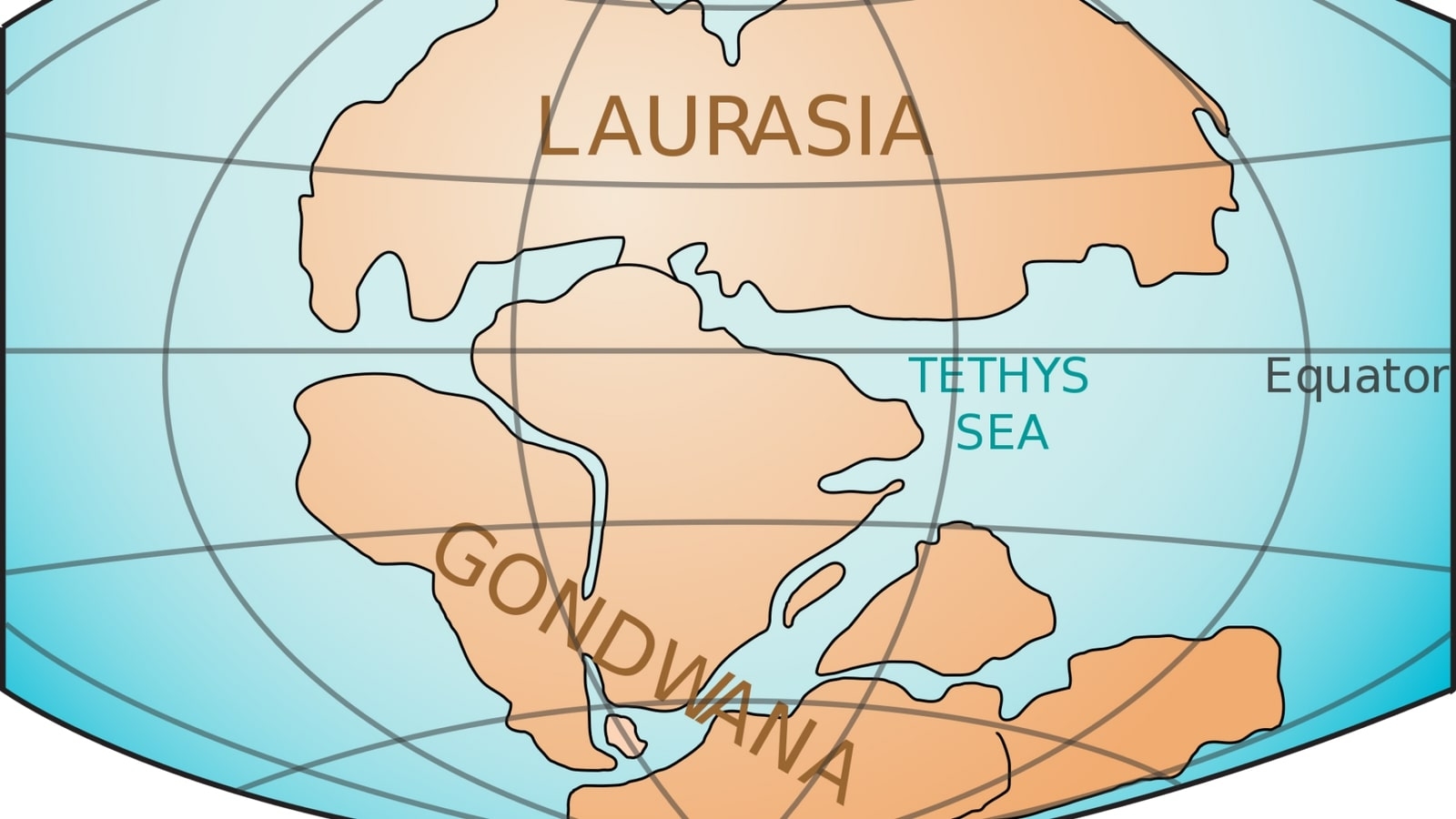 Carte de la période Jurassique.
