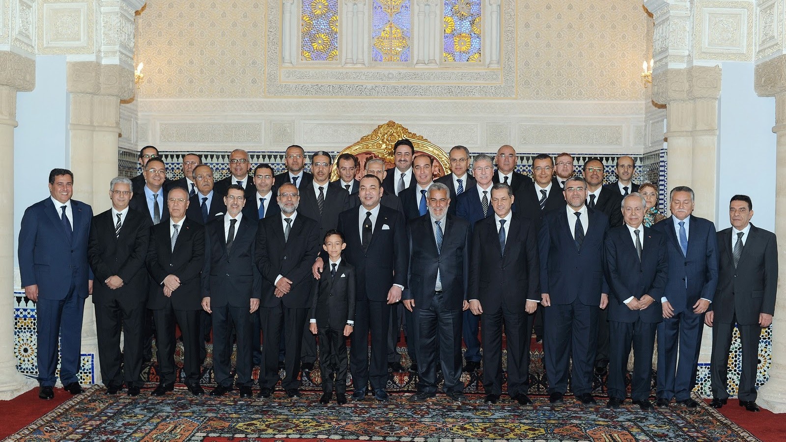 Lors de la réception, le 3 janvier 2012, du 1er gouvernement Benkirane, le 30e gouvernement marocain.
