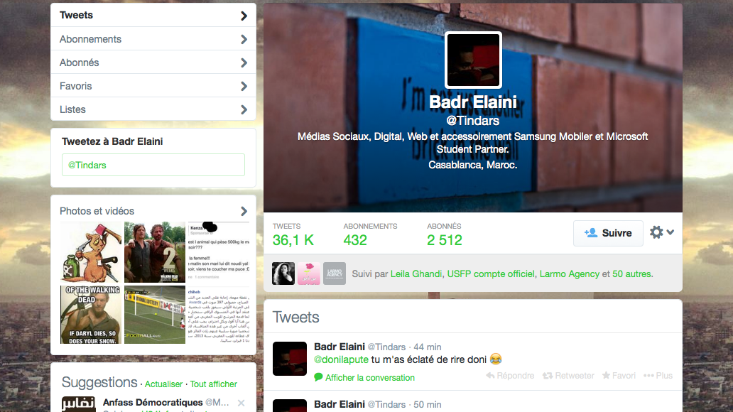Meilleur twitteur de l’année : Badr Elaini, expert des médias sociaux et du web.
