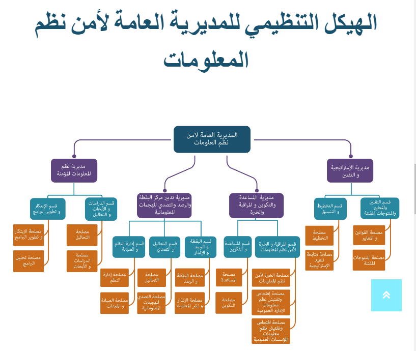 الهيكل التنظيمي للمديرية العامة لأمن نظم المعلومات