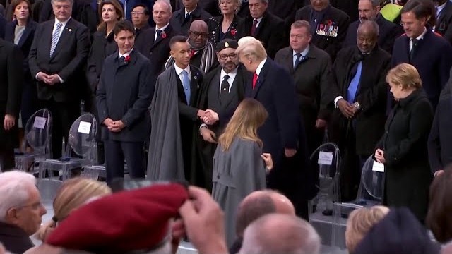 Le 11 novembre 2018, Moulay El Hassan aux côtés du roi et du couple présidentiel des Etats-Unis, Donald et Melania Trump. C’était à l’occasion de la célébration du centenaire de l’Armistice, en France.
