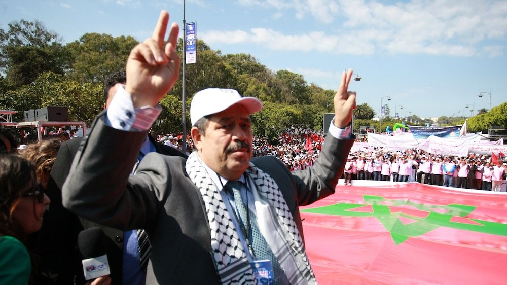Hamid Chabat s'est lâché lors du défilé du 1er mai 2013 à Rabat.
