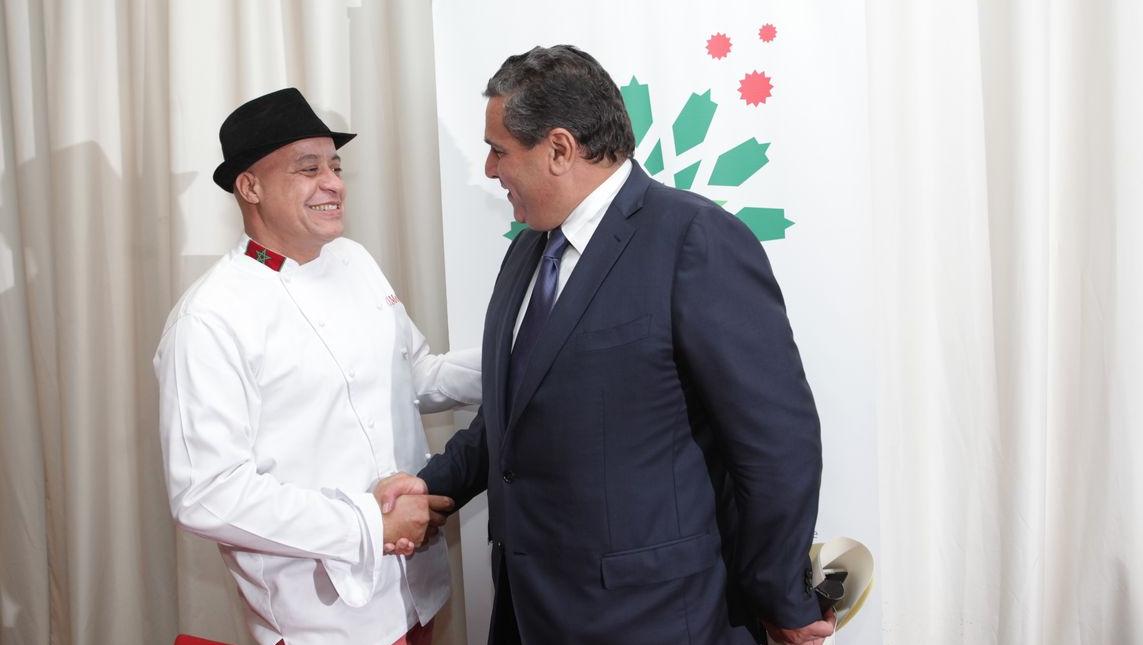 Le ministre de l'Agriculture Aziz Akhannouch et le Chef Moha.
