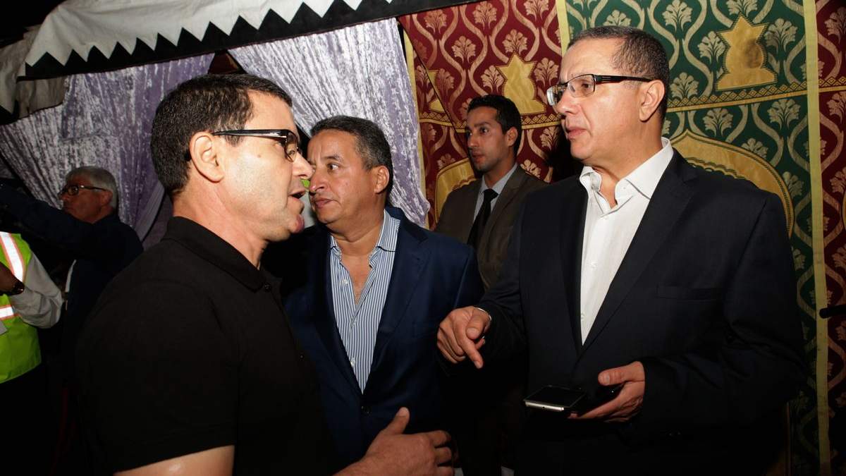Brahim El Mazned, directeur artistique du festival Timitar et Mohamed Boussaïd, ministre de l'Economie et des Finances.
