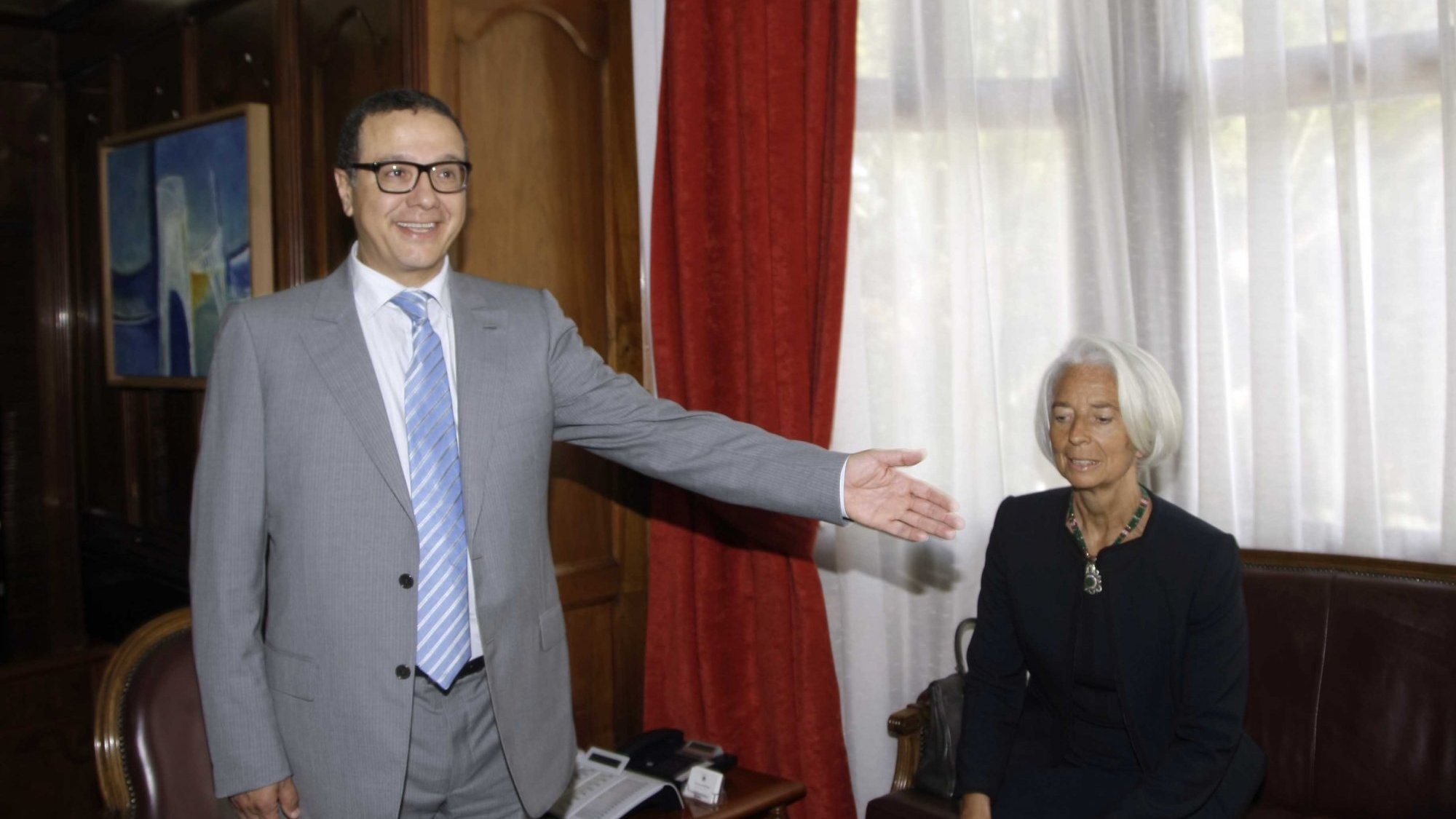 Avant de rencontrer Abdelilah Benkirane, Christine Lagarde s'est de même entretenue avec Mohamed Boussaid, ministre de l'Economie et des finances. 
