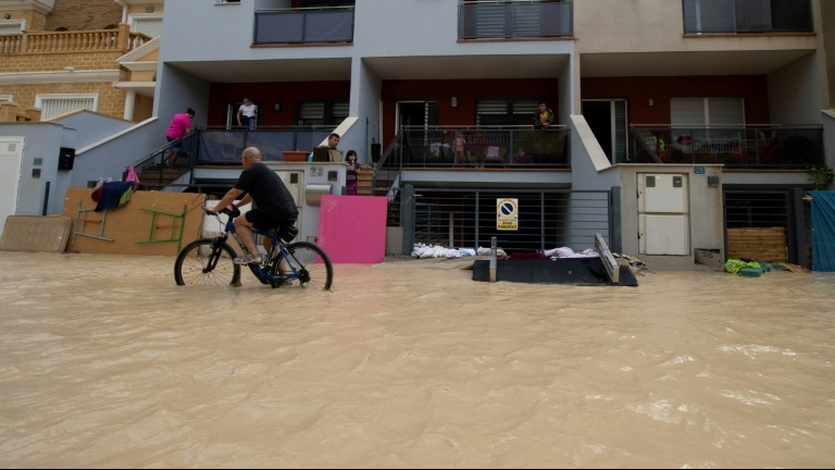 Les inondations à Redovan, une ville du sud-est de l'Espagne, le 13 septembre 2019.
