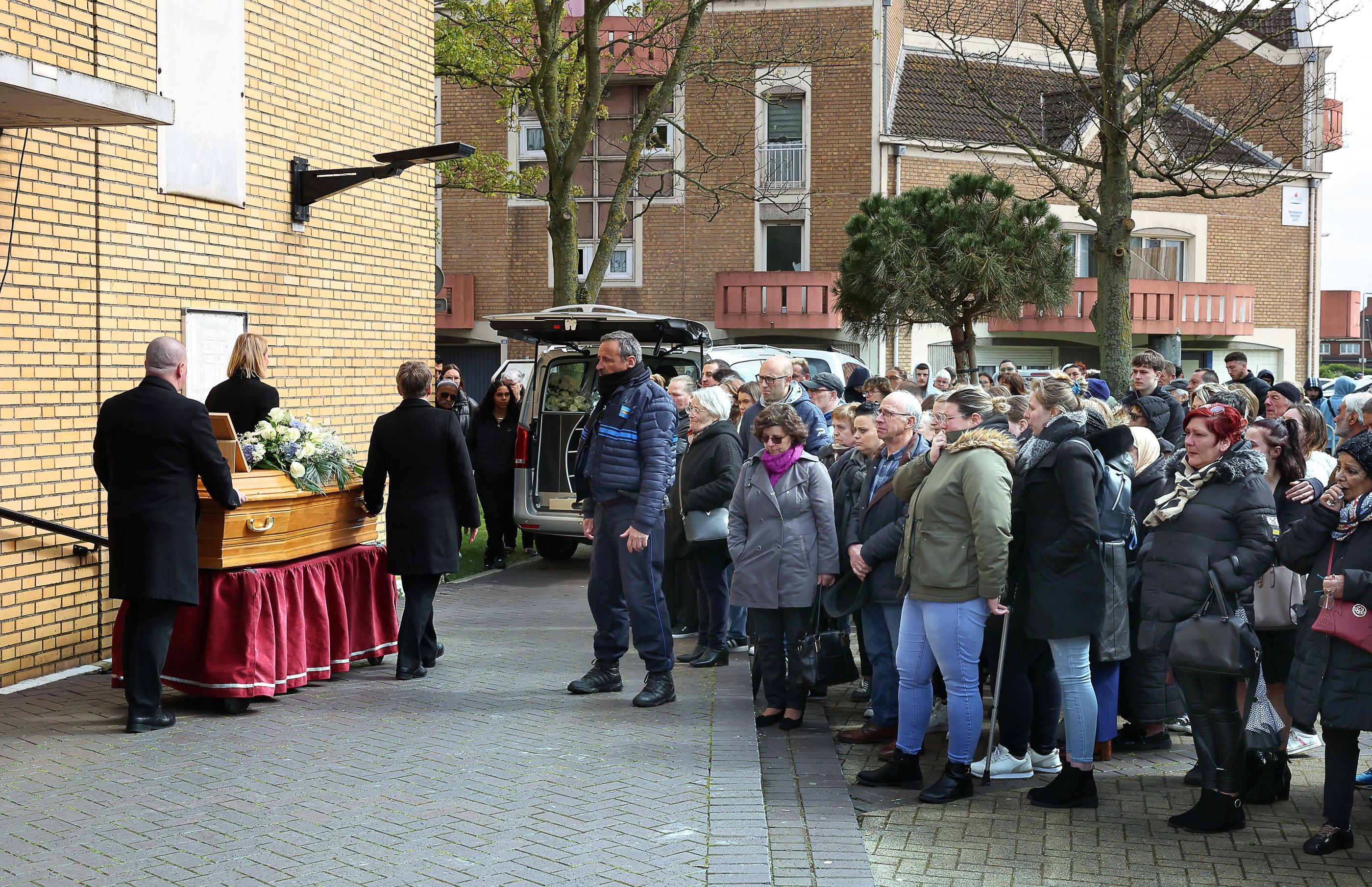 Les funérailles de Philippe Coopman à Grande-Synthe le 24 avril. PhotoPQR/la Voix du Nord/Sébastien Jarry