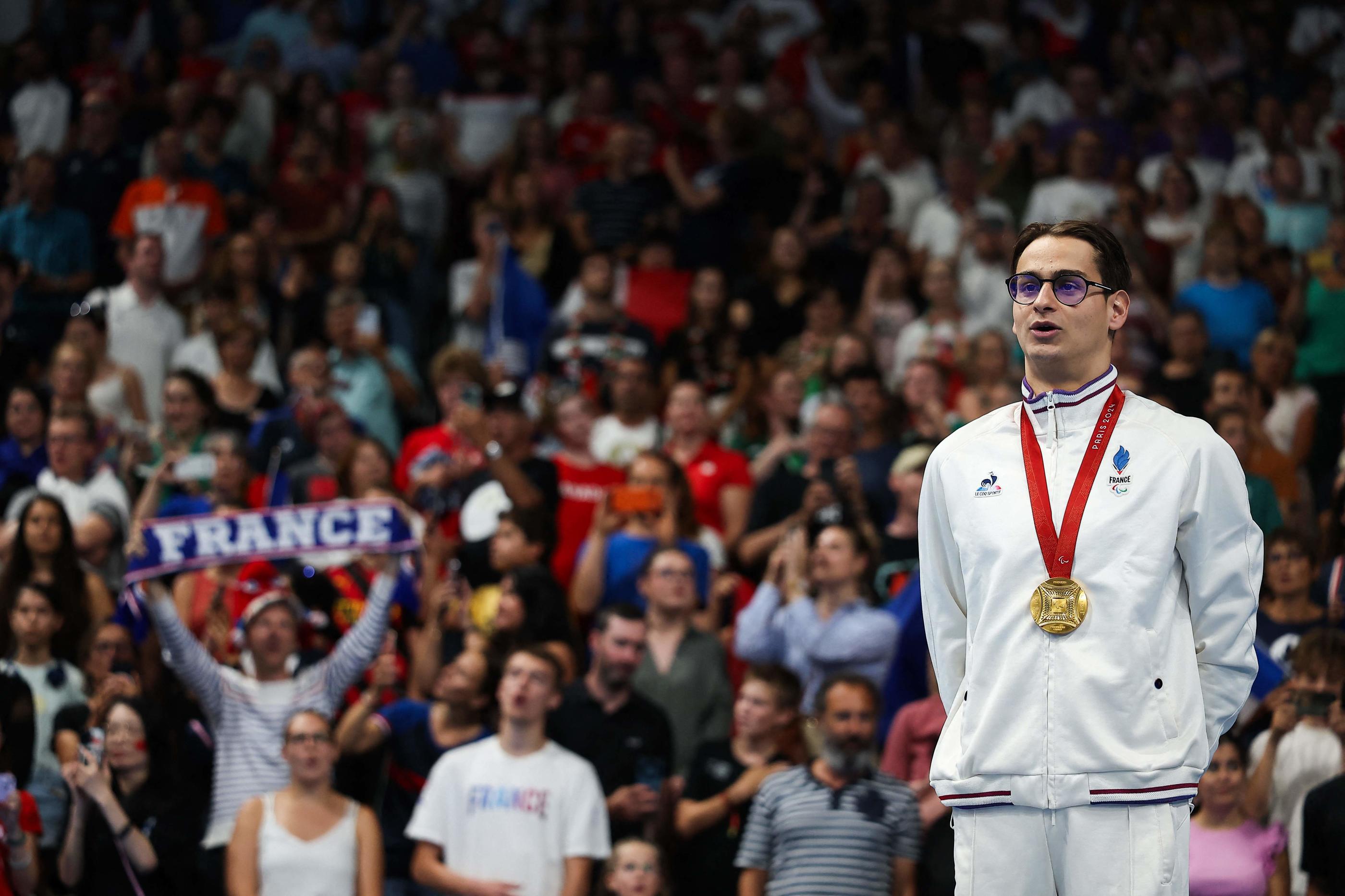 Ugo Didier a vibré avec le public de Paris La Défense Arena. AFP/Franck Fife