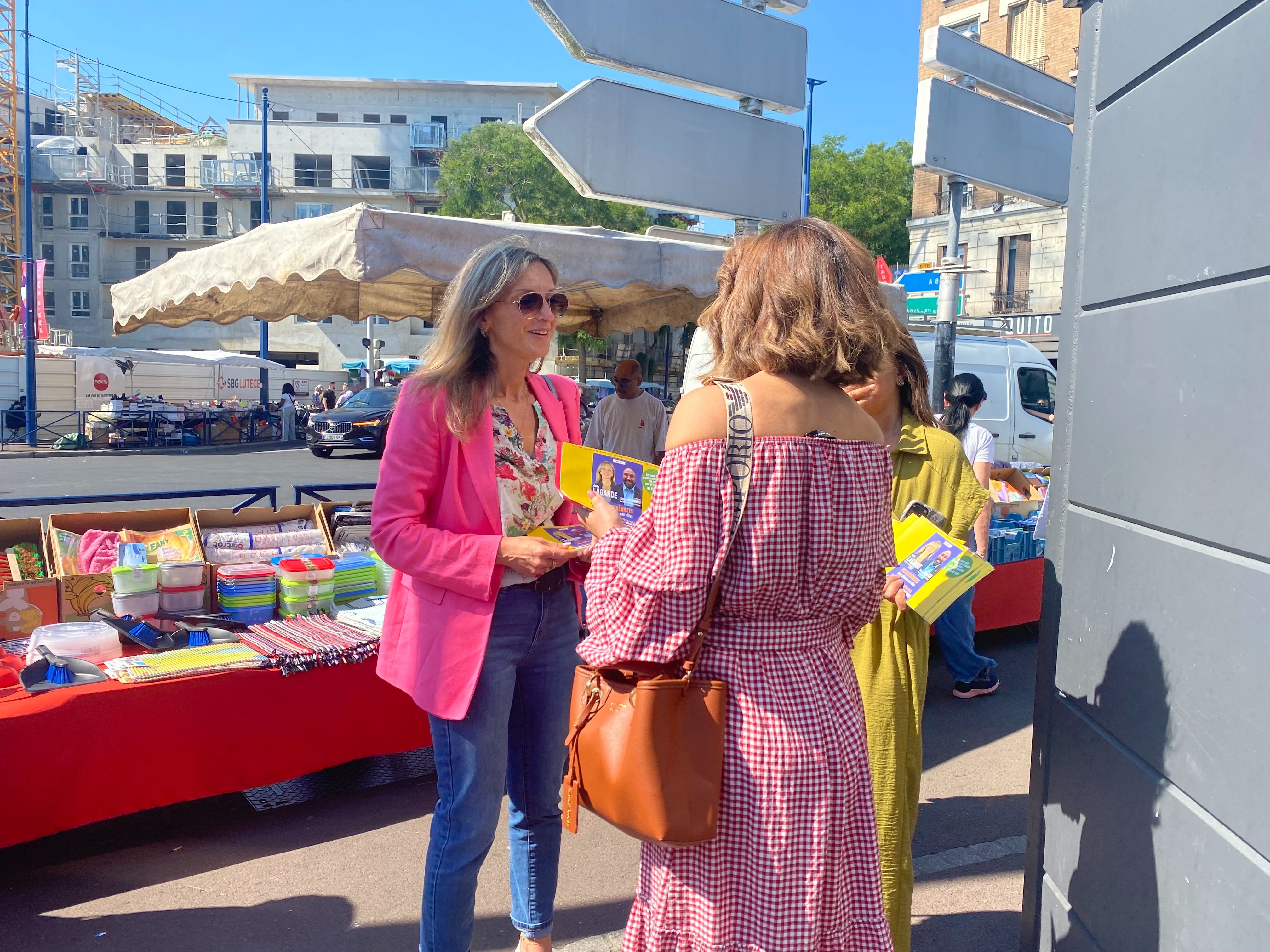 Drancy, le 25 juin. La maire de la commune Aude Lagarde (UDI) conduit l'une des huit candidatures en lice dans la 5e circonscription de Seine-Saint-Denis. LP/Hélène Haus