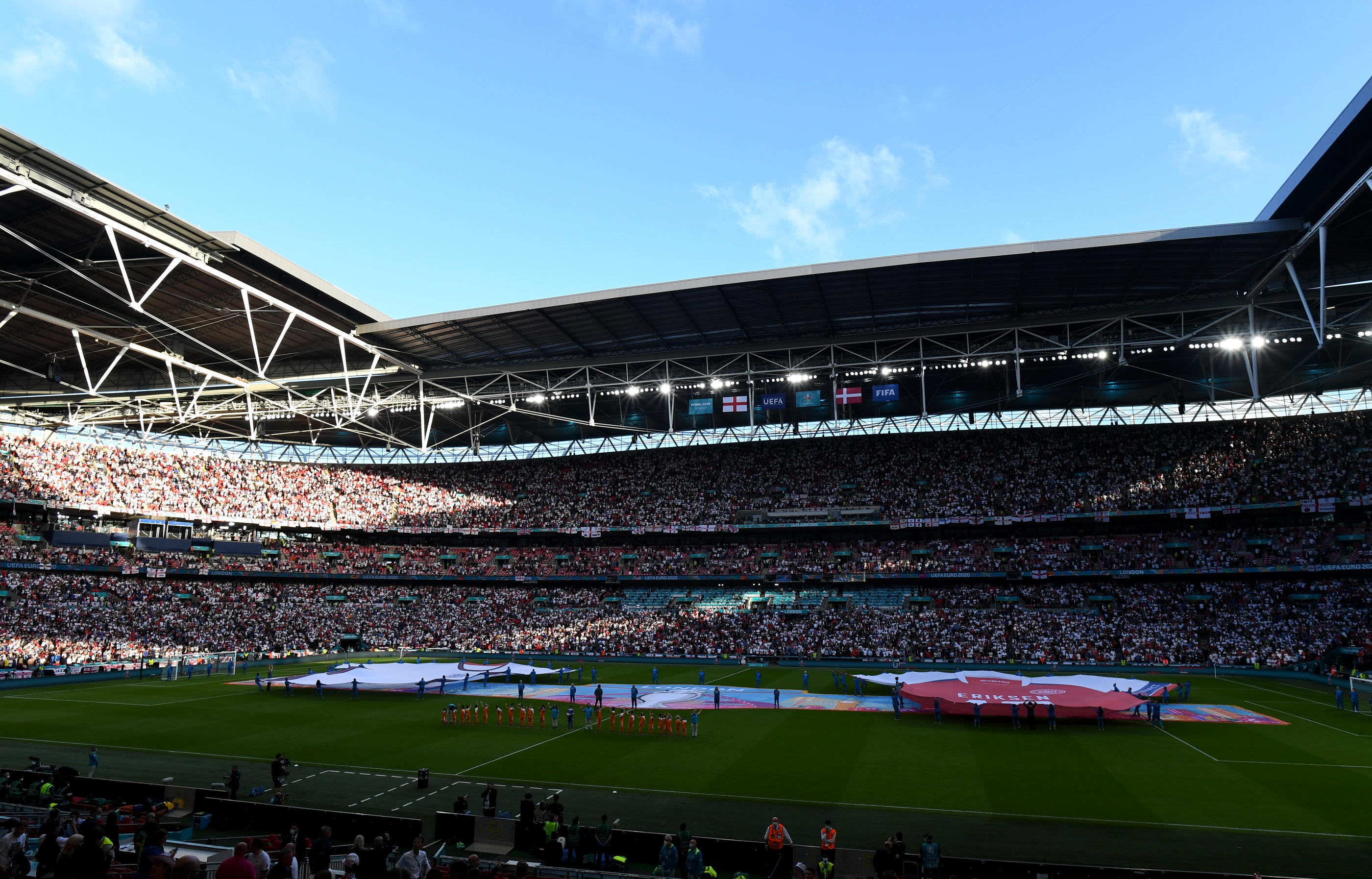 L'écrin de Wembley le 7 juillet dernier, jour de la demi-finale Angleterre-Danemark. REUTERS/Justin Tallis