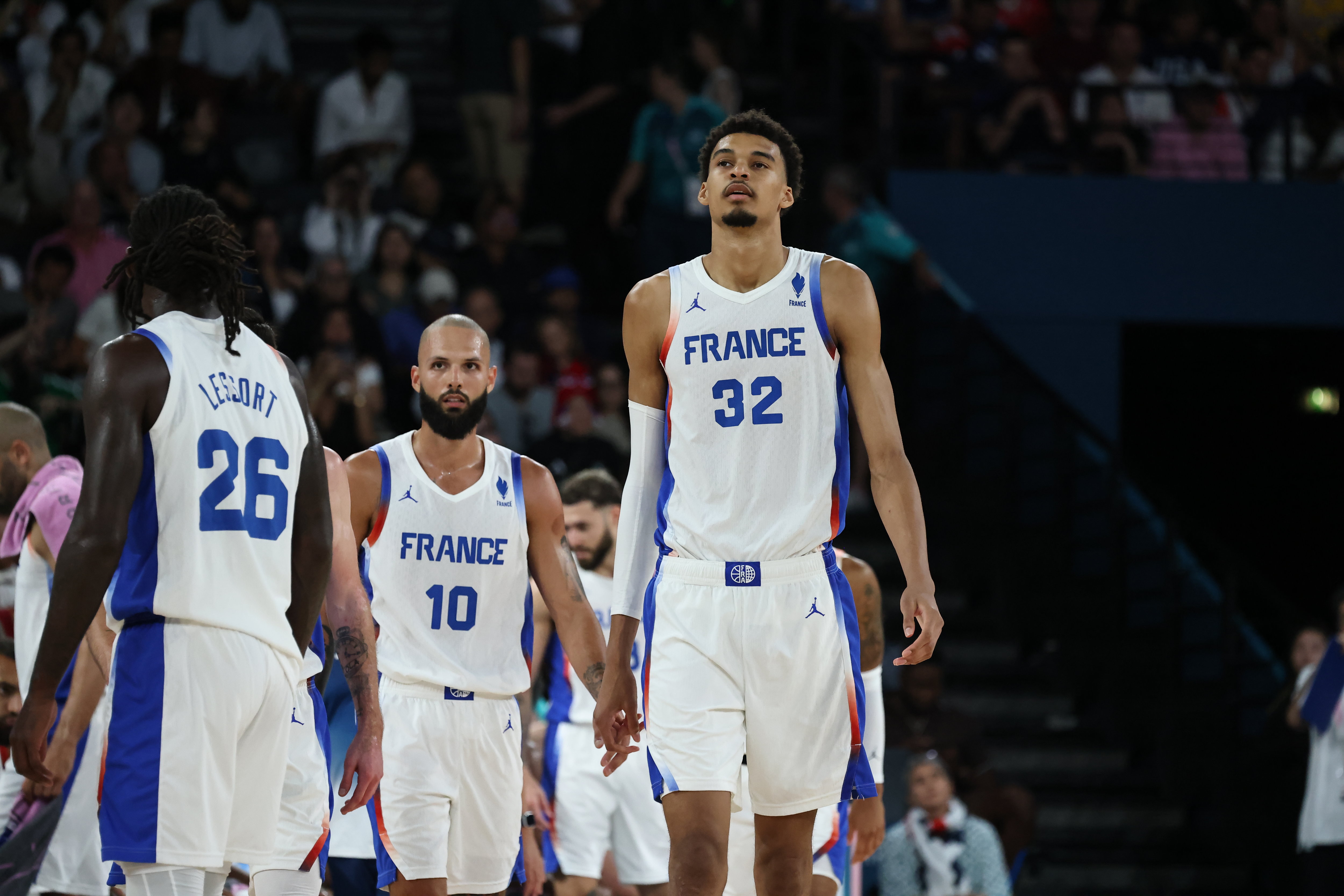 Dans l'imposant sillage de Wembanyama, absent lors du Mondial 2023 raté, les Bleus ont repris leurs bonnes habitudes en grande compétition. LP/Frédéric Dugit