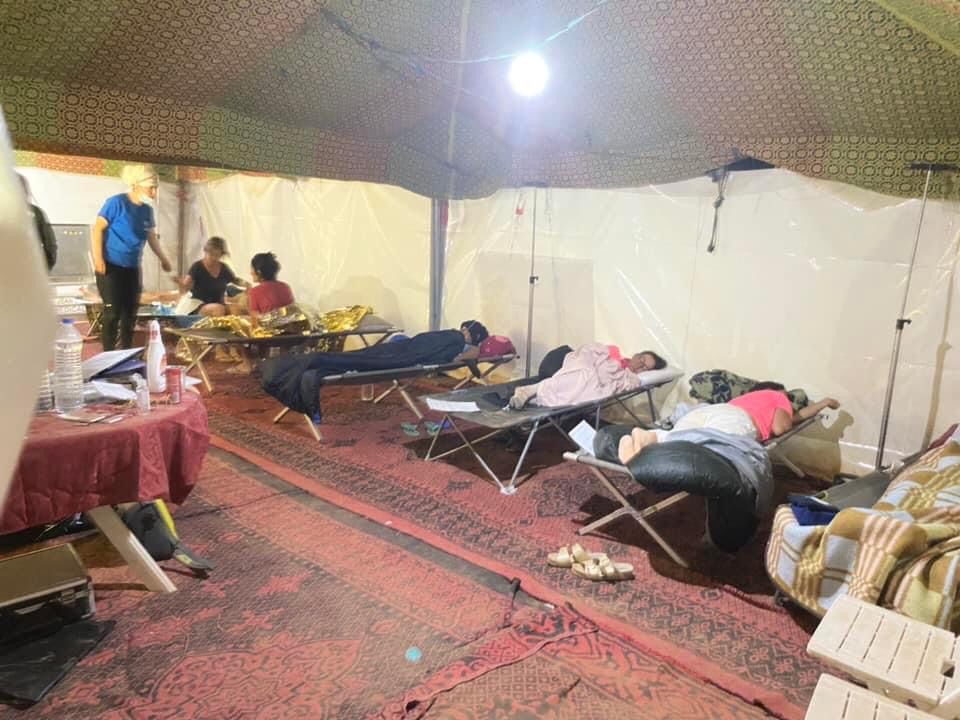 L'une des tentes où ont souffert nombre de trekkeuses, lors de leur compétition au Maroc. DR