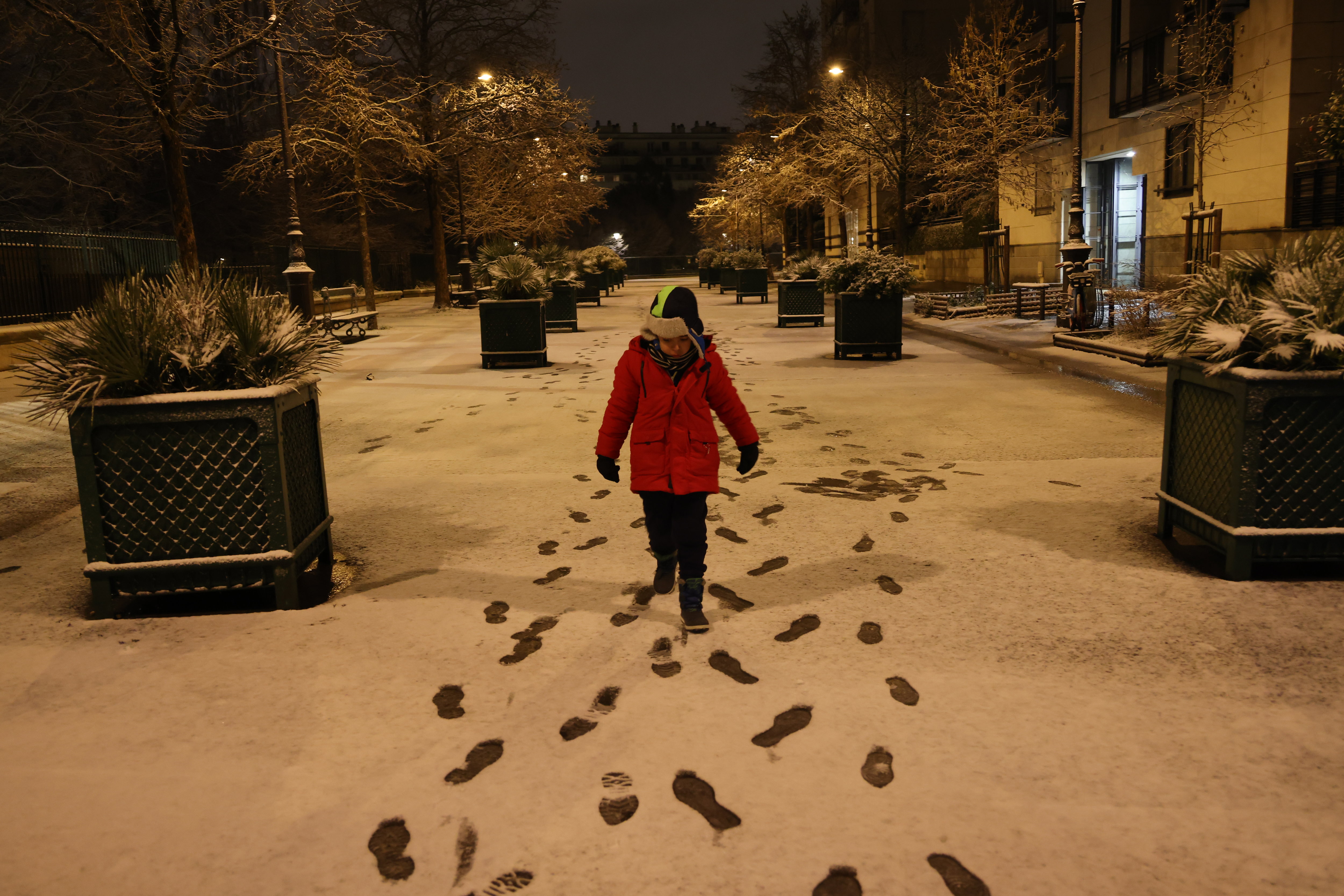 Le XIIe arrondissement de Paris sous la neige le 18 janvier 2024. LP/Delphine Goldsztejn