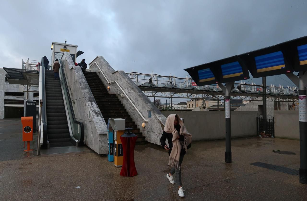 <b></b> Mantes-la-Jolie, ce lundi matin. Des panneaux d’affichage vides, une ambiance de dimanche après-midi… La gare a été désertée par les usagers de la SNCF.