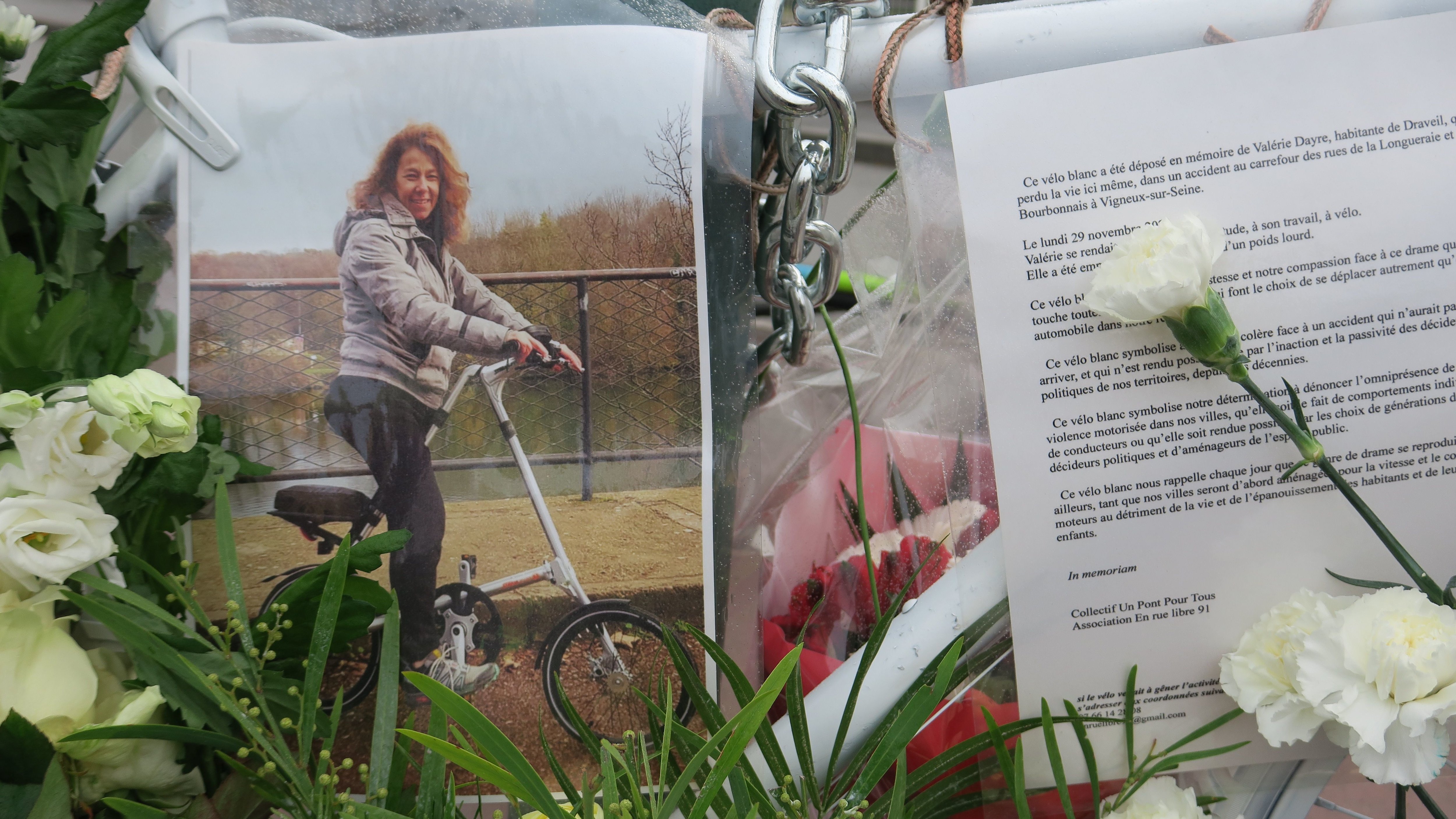 Valérie Dayre prenait son vélo chaque matin pour se rendre à son travail à l'hôpital Tenon à Paris (XXe). Une marche blanche avait été organisée en sa mémoire peu après l'accident. LP/S.M.