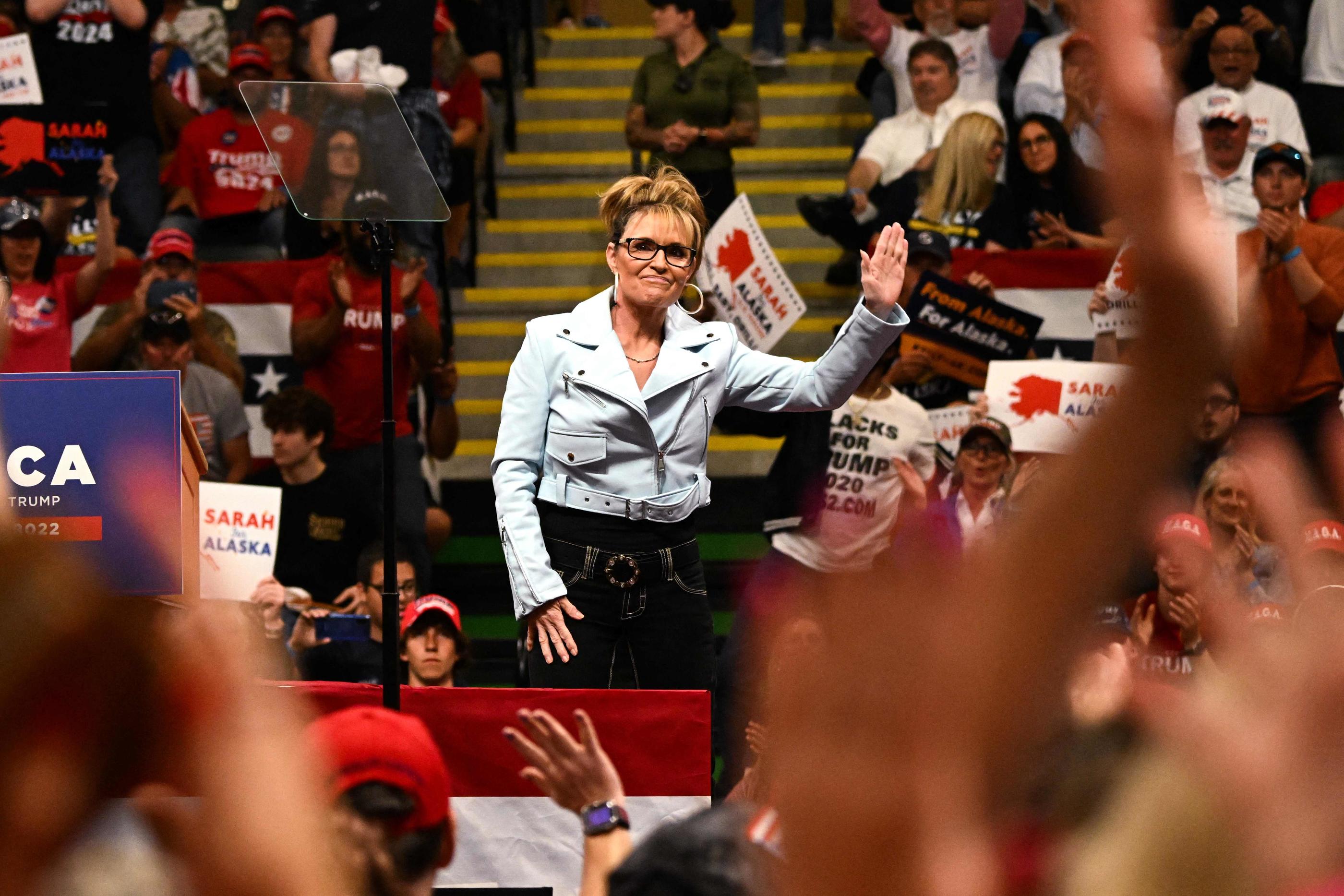 Sarah Palin, ici en juillet dernier, a perdu mardi l'élection pour occuper le siège vacant de l'État d'Alaska à la Chambre des représentants des États-Unis. AFP/Patrick T. FALLON