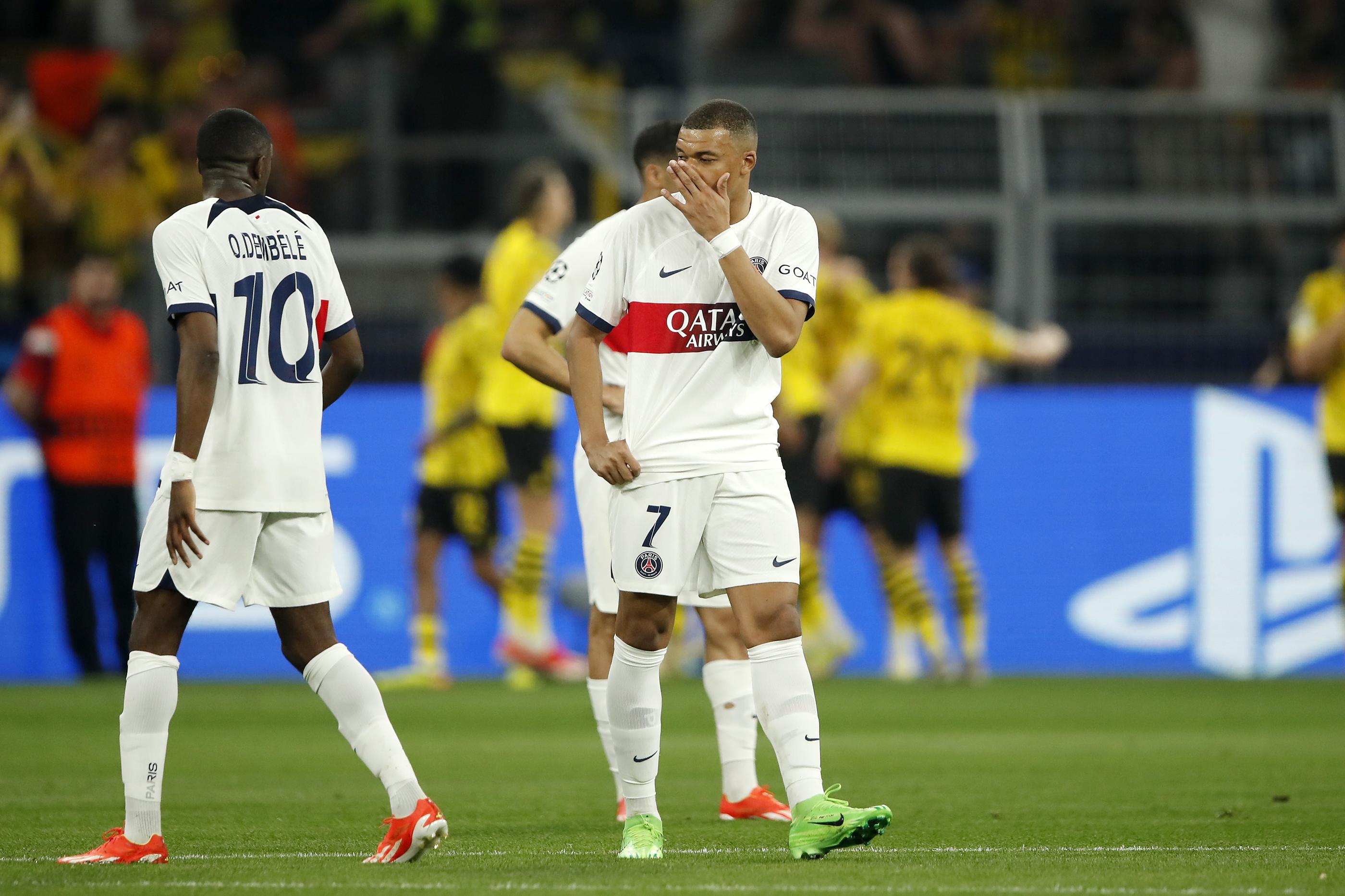 Ousmane Dembélé et Kylian Mbappé ont été pris dans l'étau de la défense de Dortmund. Icon Sport