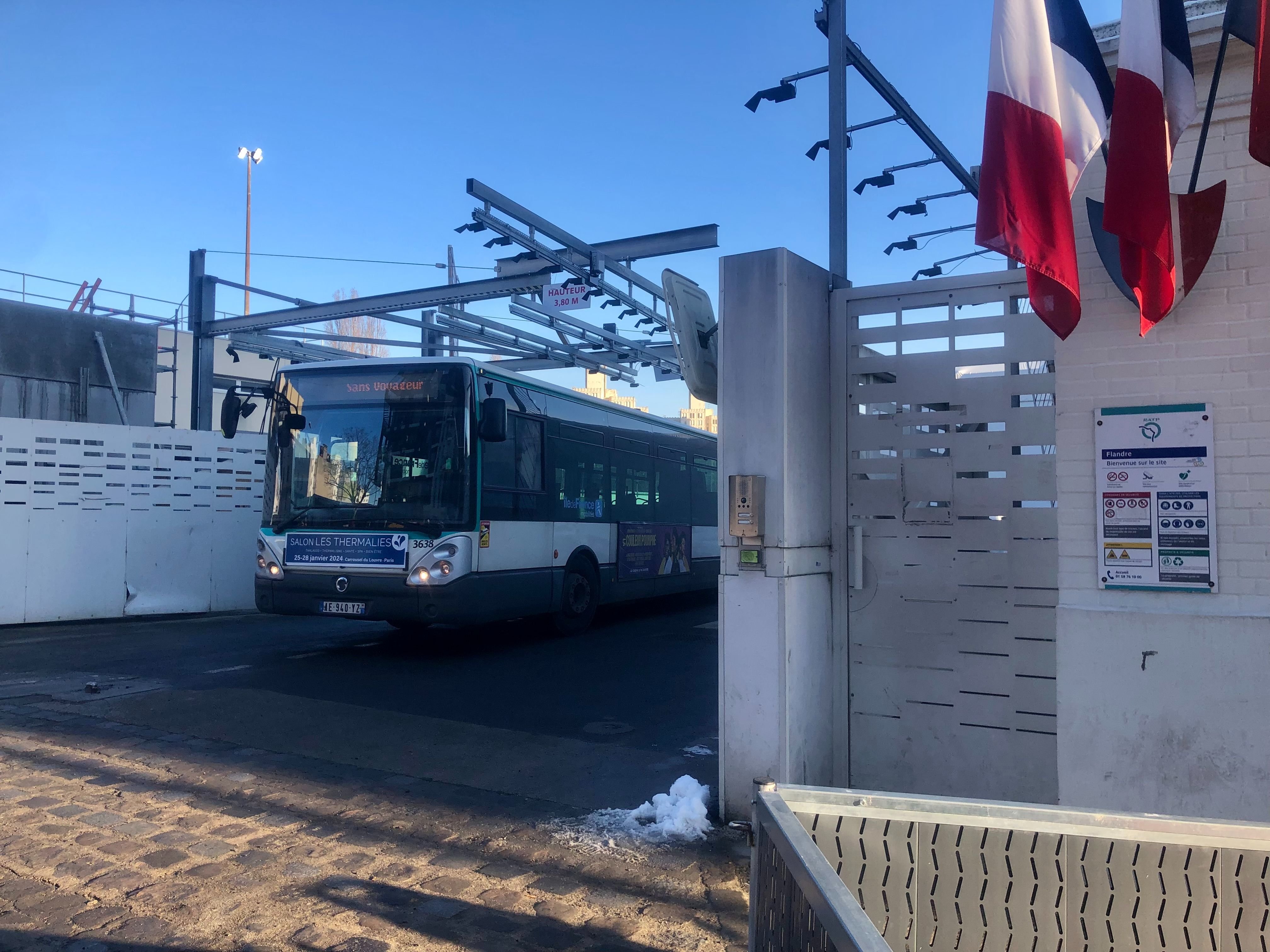 Pantin (Seine-Saint-Denis), vendredi 19 janvier. Le dépôt de bus RATP du 138, avenue Jean-Jaurès doit être converti au biométhane. Le site disposera d’une capacité de stockage d’1,8 tonne de gaz. LP/Hélène Haus