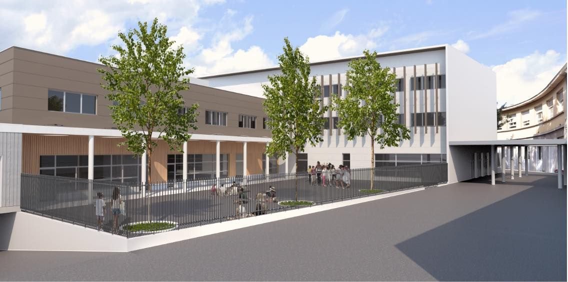 Argenteuil. La construction du nouveau groupe scolaire Les Augustins, situé en centre-ville, figure parmi les réalisations prévues dans le budget d'investissement 2022. D.R.
