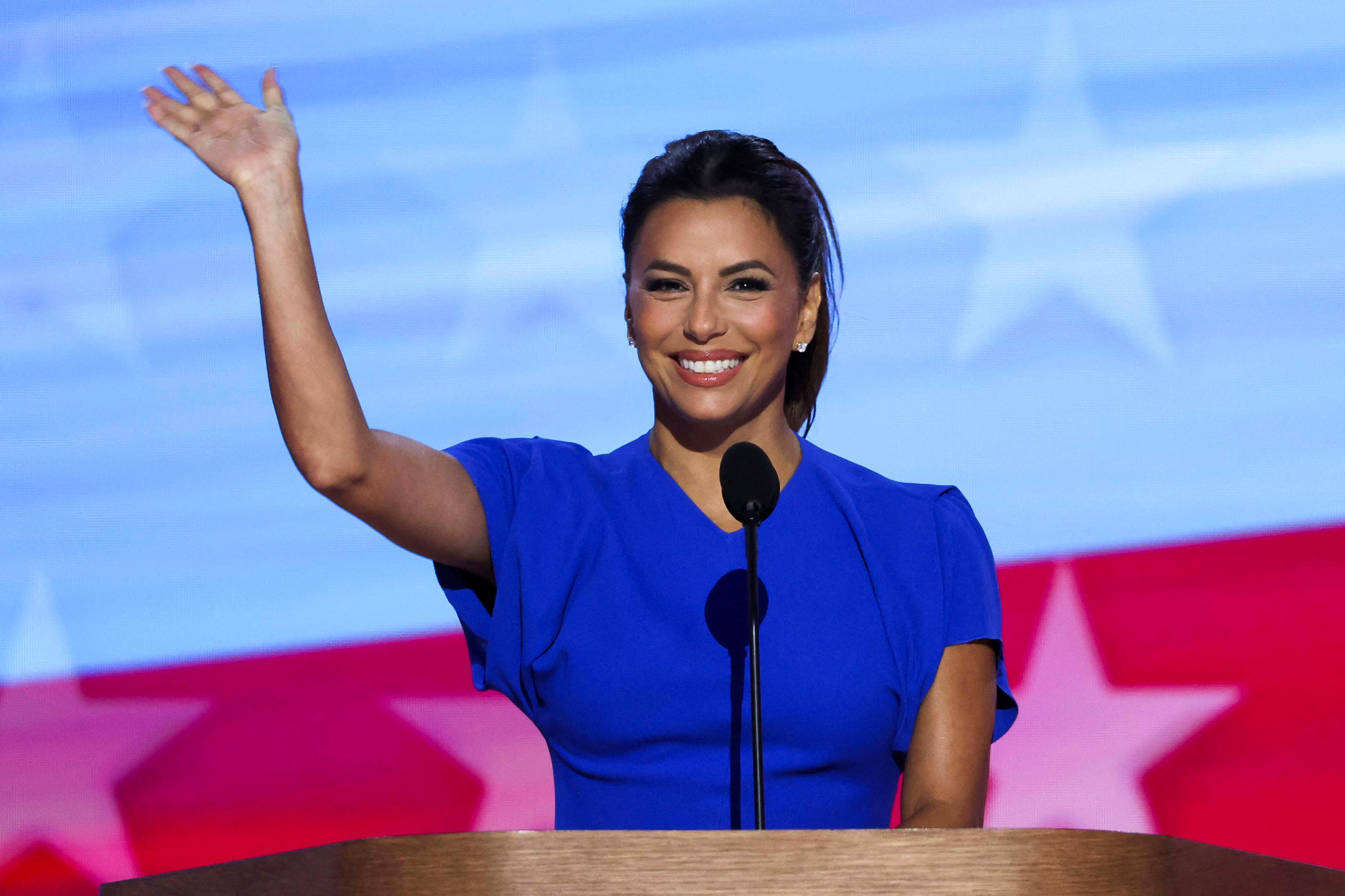 Eva Longoria a apporté son soutien à Kamala Harris lors de la Convention nationale démocrate. REUTERS/Mike Segar