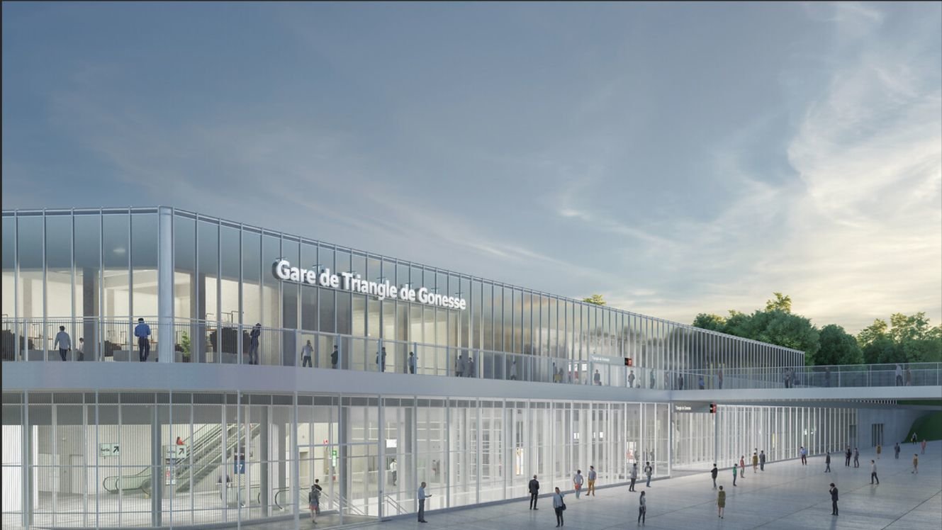 La future gare du Triangle de Gonesse, la seule du Grand Paris Express dans le Val-d'Oise, est attendue pour 2028. Société du Grand Paris
