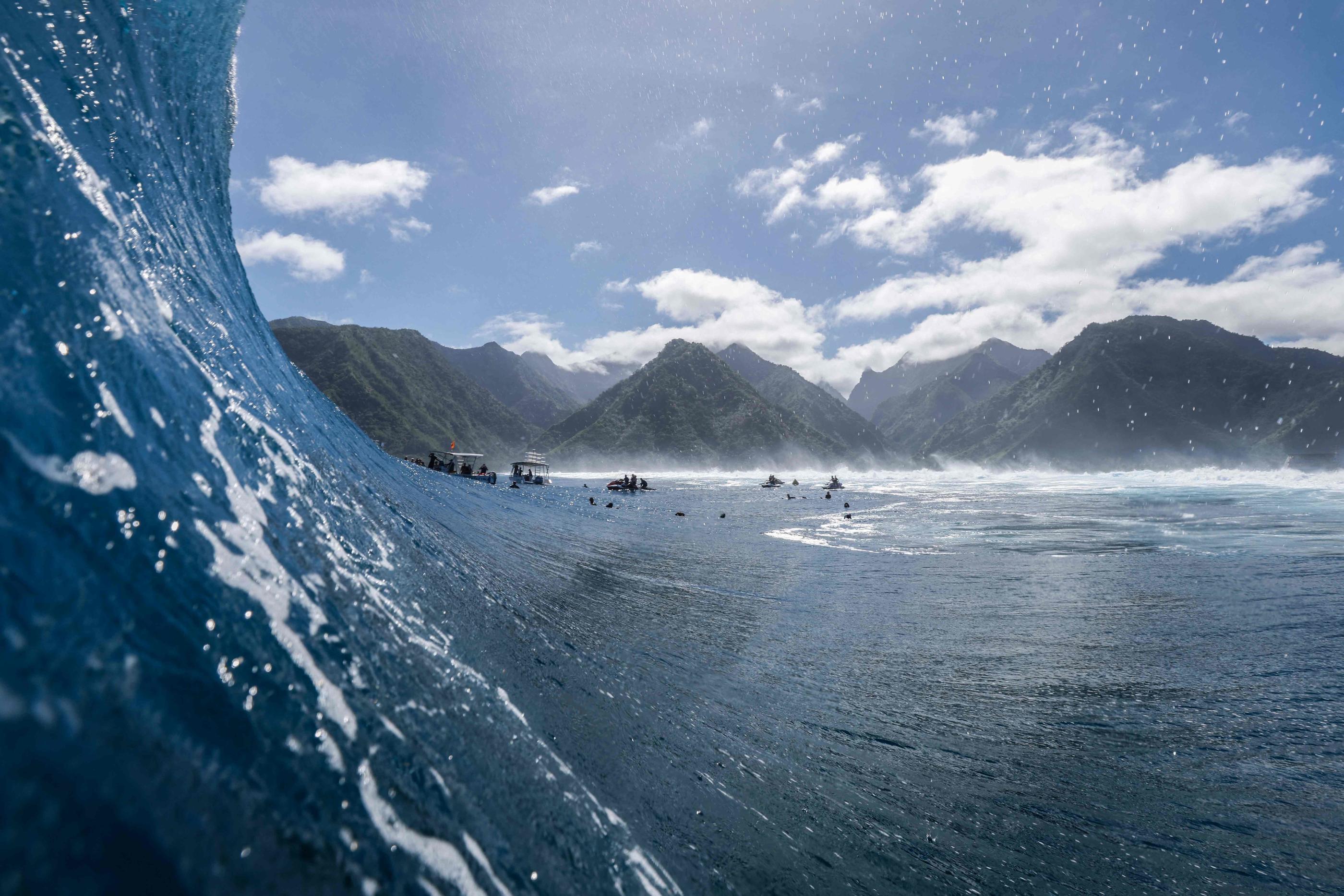 Le spot de surf de Tahiti pour les JO (Photo Ben Thouard / AFP)