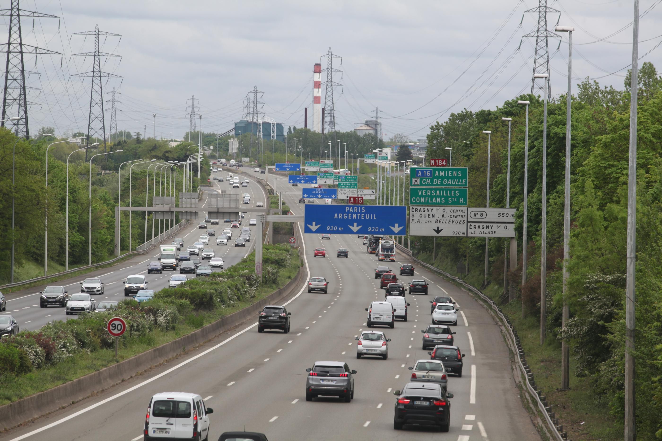 L'autoroute A15 (ici à hauteur de Cergy) est l'un des principaux axes du département du Val-d'Oise. Elle fait l'objet de travaux de restauration jusqu'à fin juin (Archives). LP/Olivier Boitet