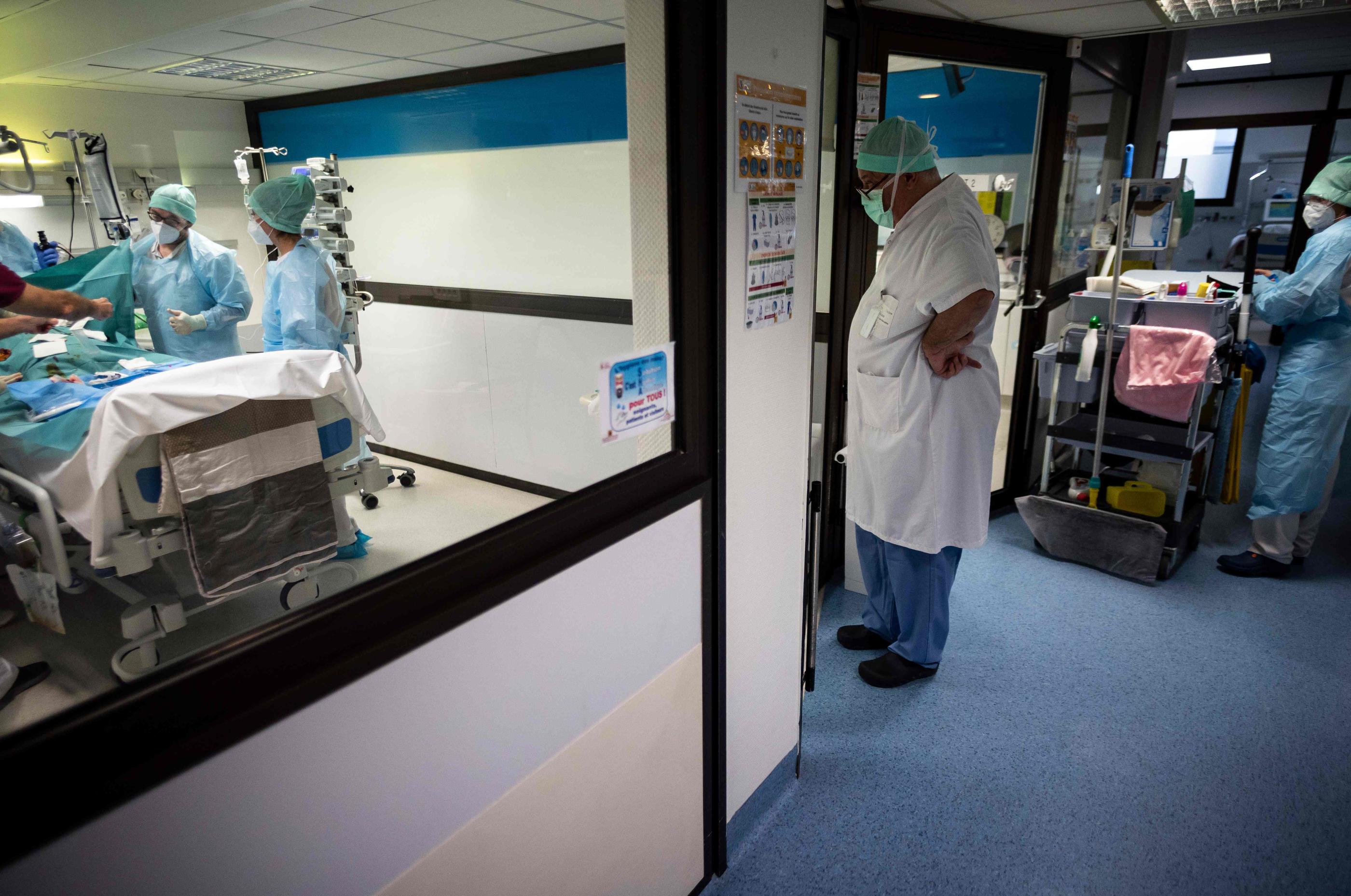 Les hospitalisations augmentent fortement dans la région Occitanie. En photo, la clinique Occitanie à Muret, près de Toulouse, durant la deuxième vague. AFP/LIONEL BONAVENTURE