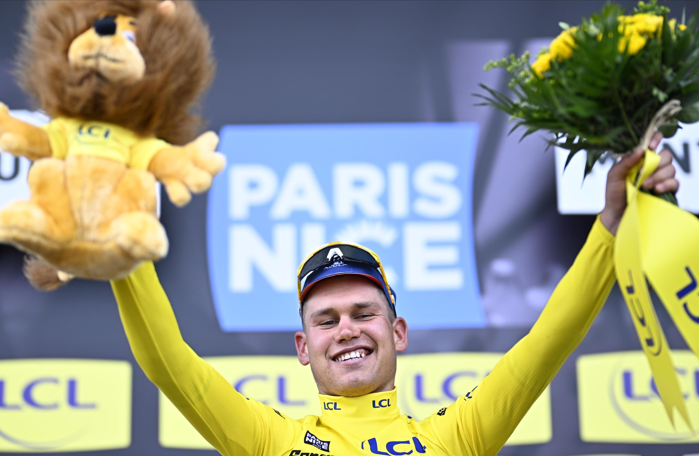 Luke Plapp, deuxième de l’étape à 10 secondes, s'empare du maillot de leader de Paris-Nice. Icon Sport