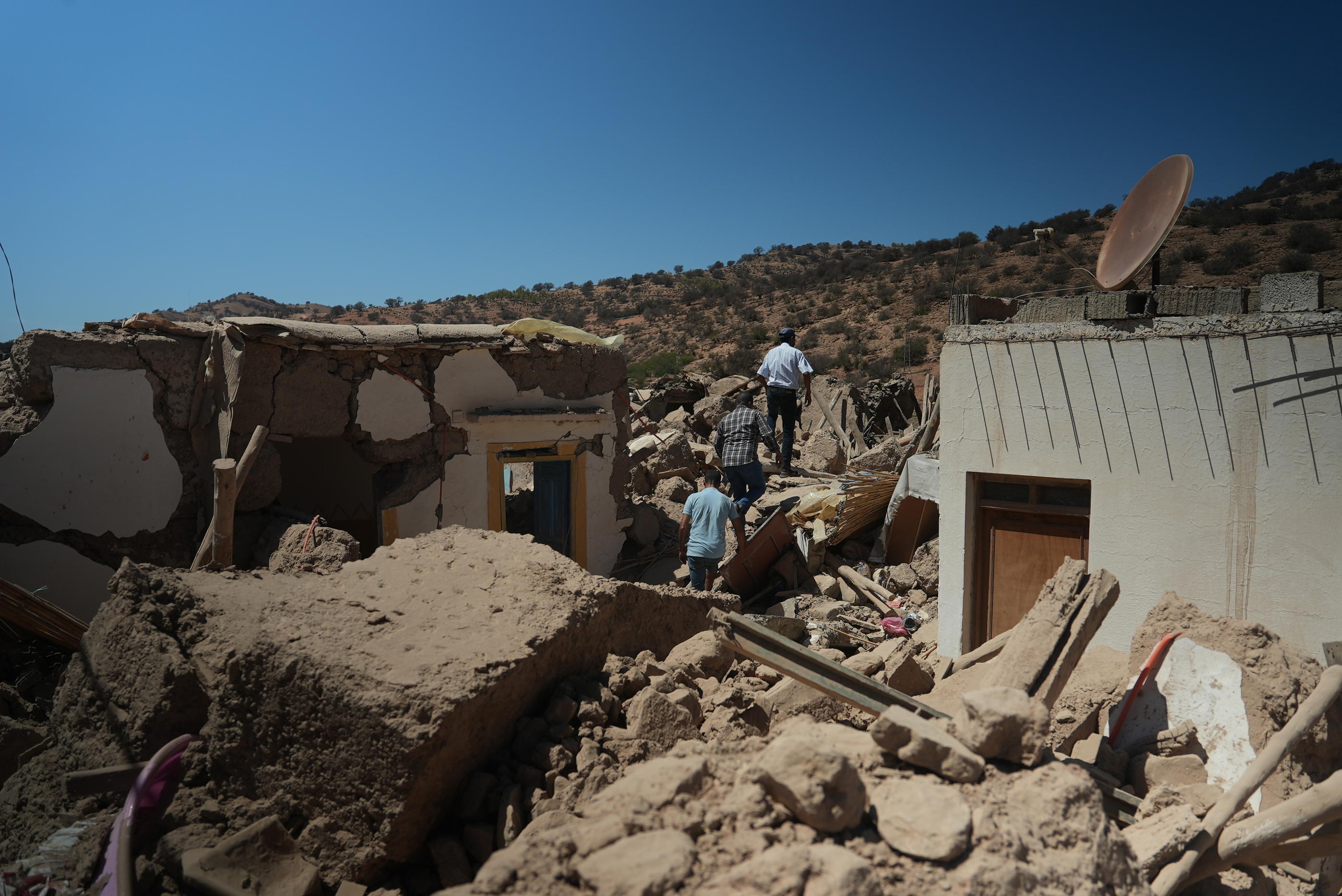 À Tajgalte, dans le Haut-Atlas, le tremblement de terre a causé 36 morts. Avant le drame, le hameau comptait moins de 300 habitants... LP/Laura Wocjik
