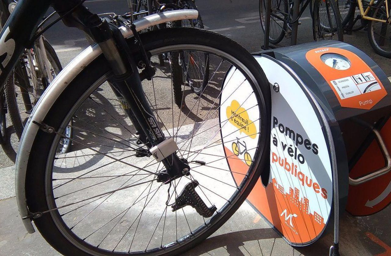 Montreuil lance les premières pompes à vélo publiques du département - Le  Parisien