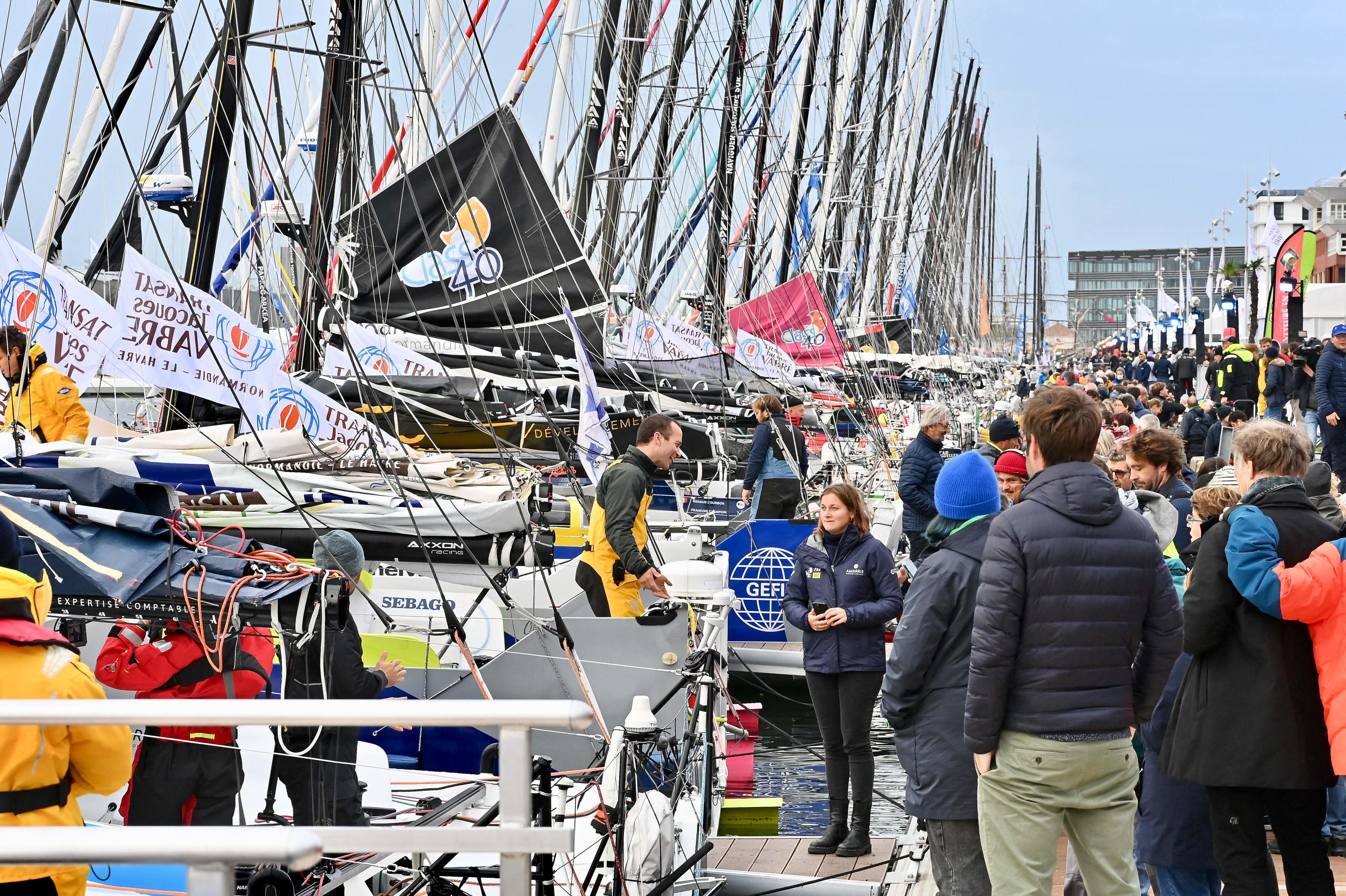 Les Imoca  doivent encore rester au port du Havre. Photo Icon sport