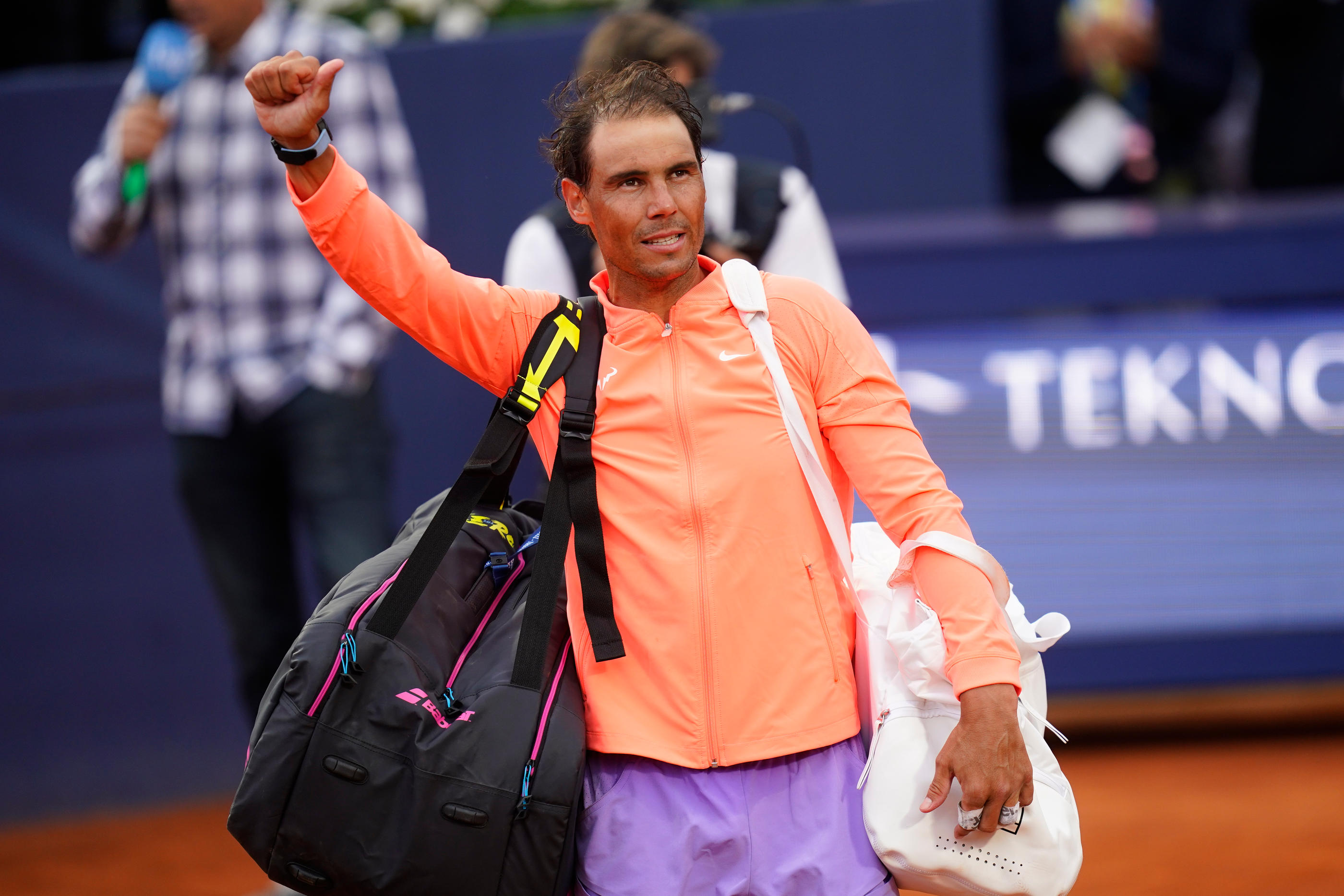 Rafael Nadal lors du tournoi de Barcelone, le 17 avril 2024. Sergio Ruiz / Pressinphoto / Icon Sport