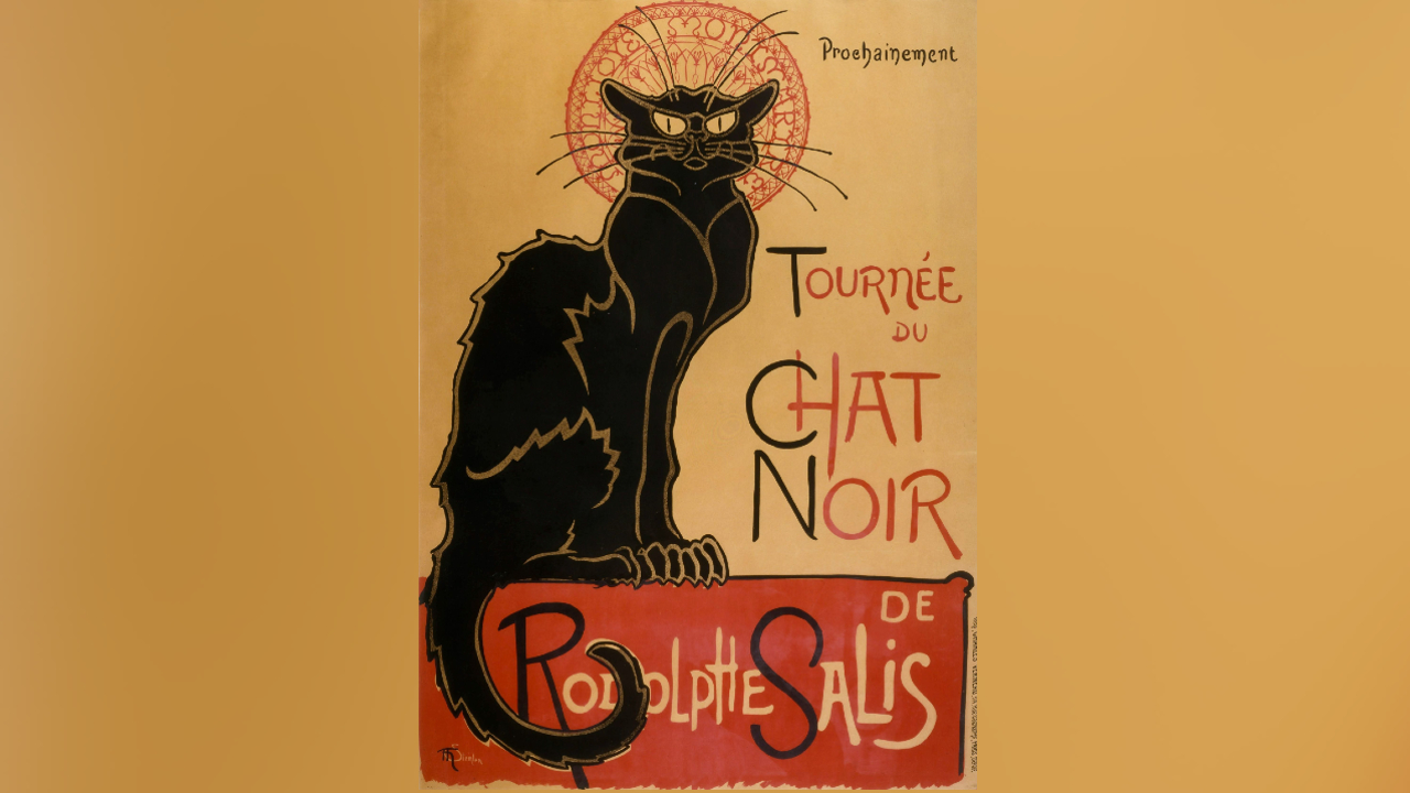 L'affiche de la «tournée du Chat noir de Rodolphe Salis» réalisée par Théophile Alexandre Steinlen en 1896. Collection privée. DR