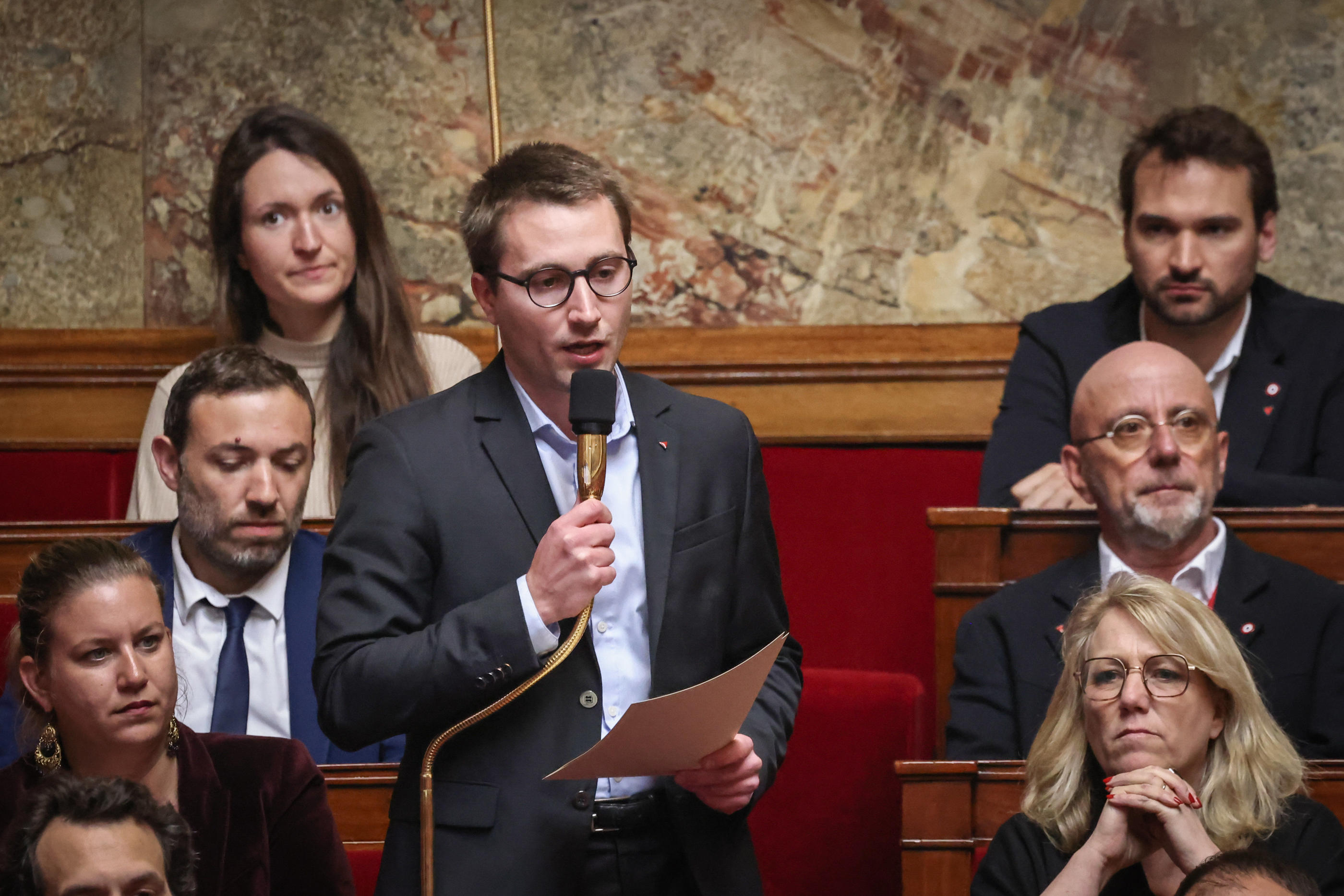 Le député LFI Antoine Léaument (ici en 2023), rédacteur en chef du site Linsoumission, est accusé de diffamation par les parlementaires Renaissance. LP / Fred Dugit