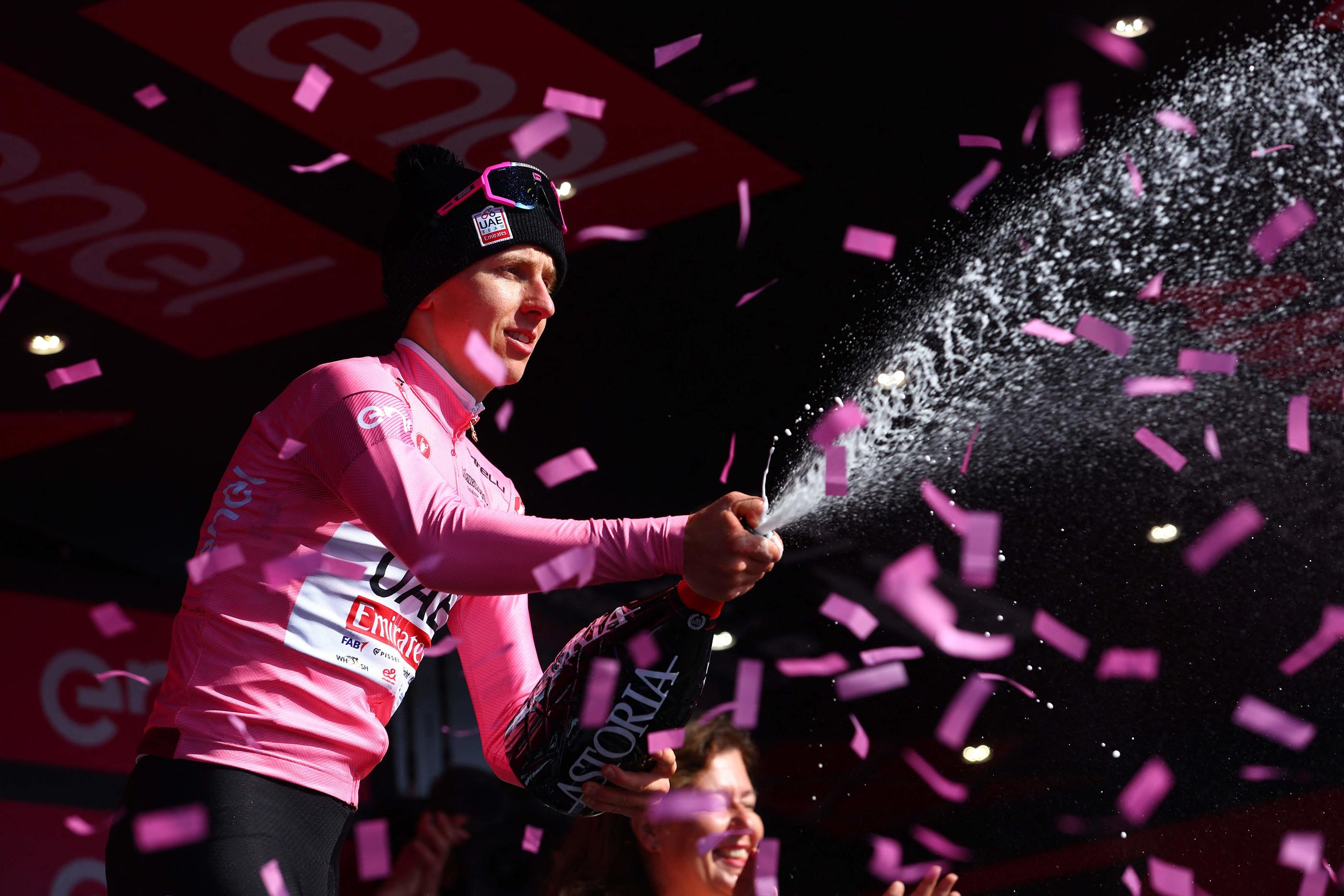 Tadej Pogacar a conforté sa place de leader lors de la huitième étape du Giro 2024. (Photo by Luca Bettini / AFP)