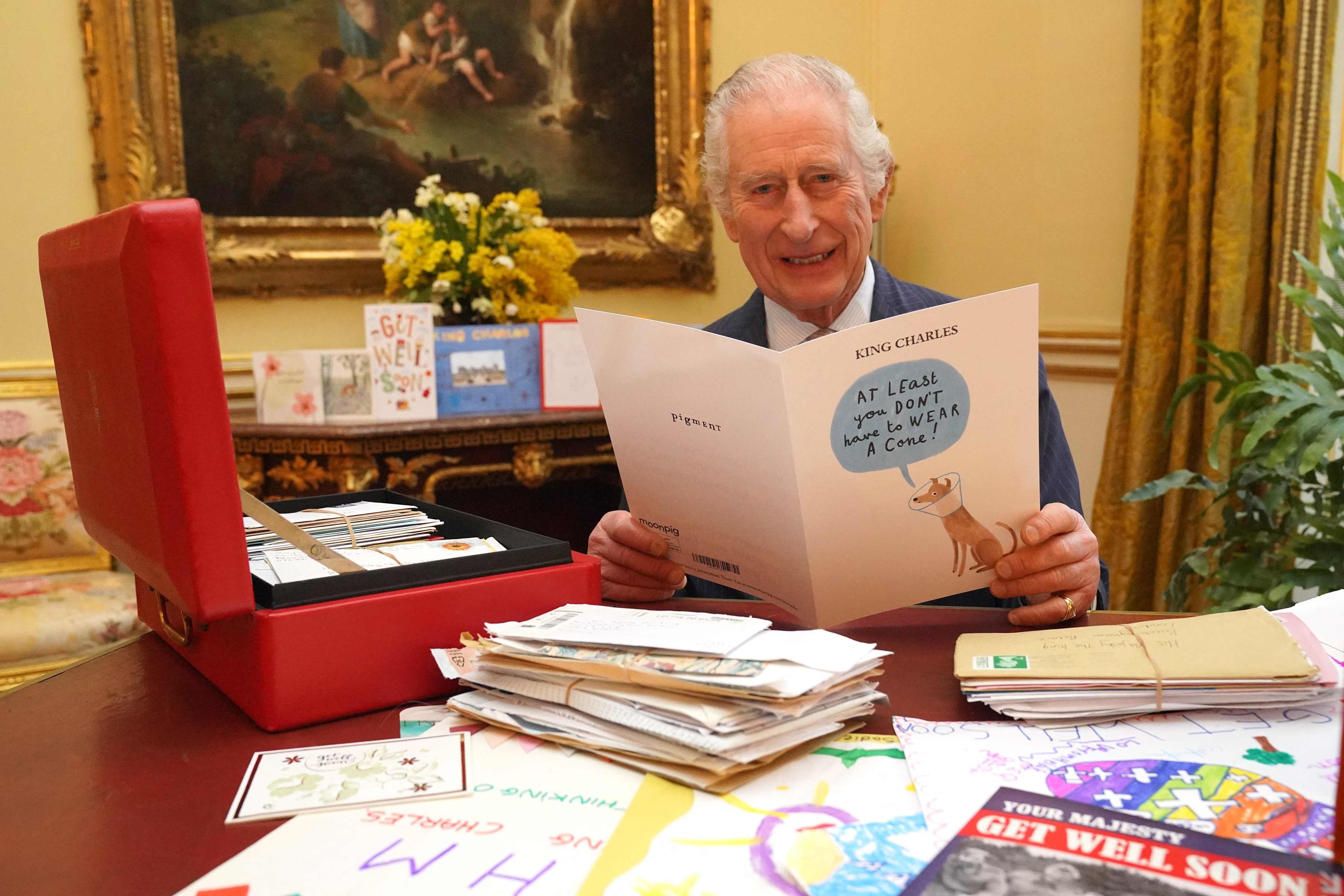 Le roi Charles a reçu des milliers de lettres de soutien après avoir annoncé le diagnostic de son cancer. AFP/Jonathan Brady