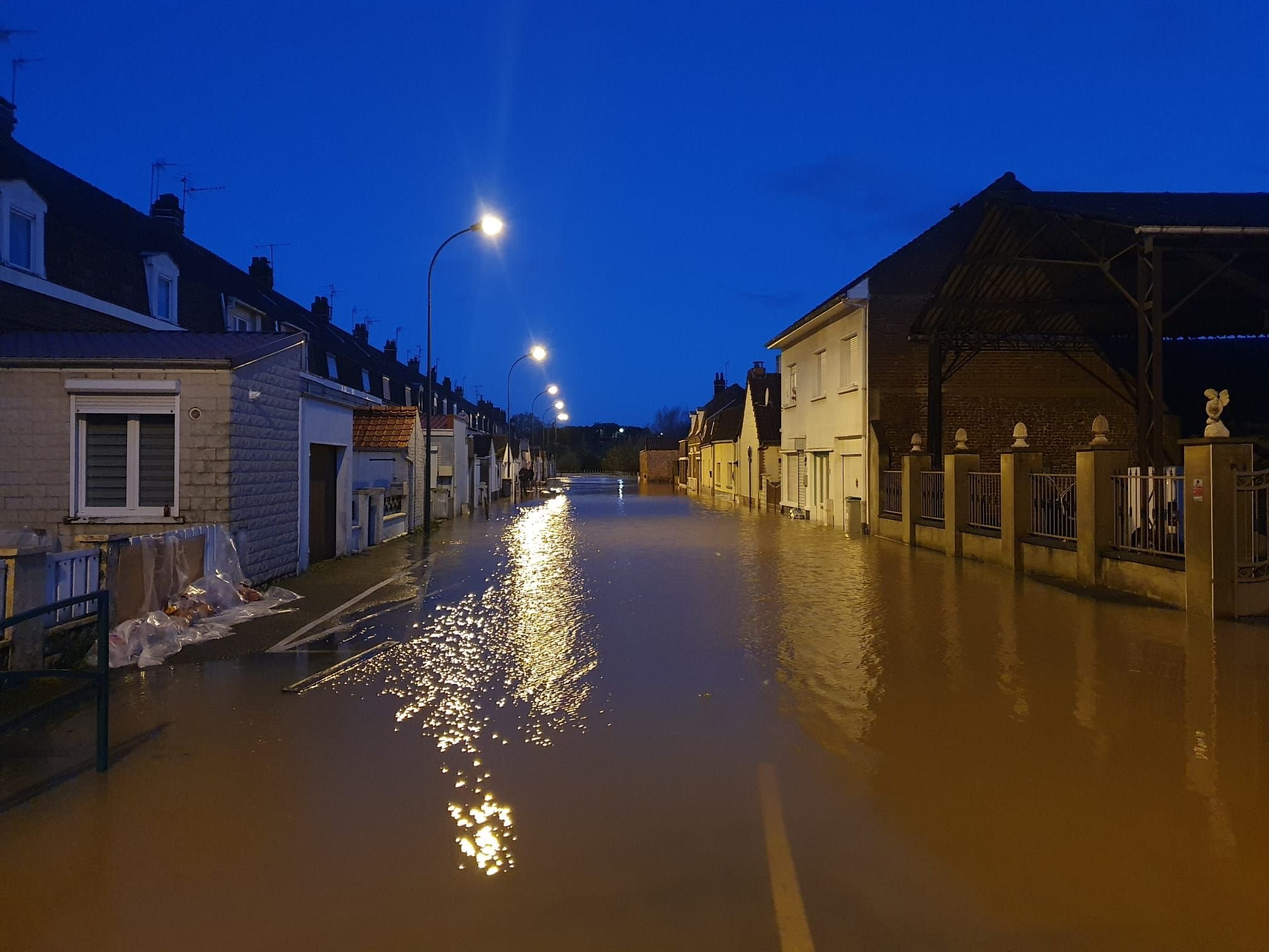 La commune de Blendecques (Pas-de-Calais) a été en grande partie inondée. LP/Nicolas Berrod