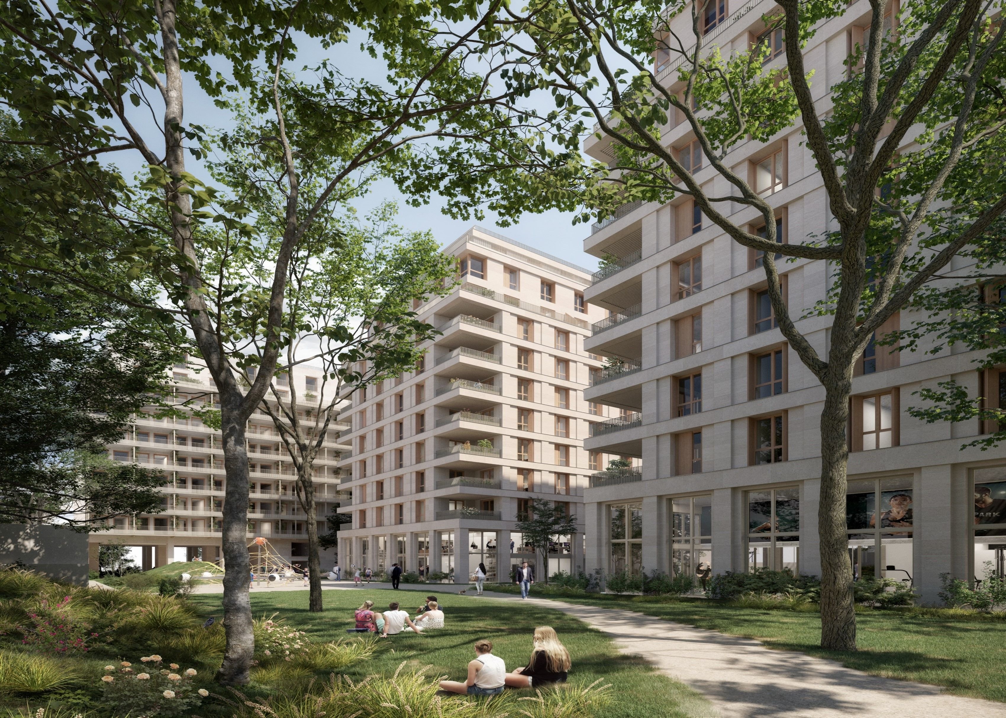 À Courbevoie (Hauts-de-Seine), les bureaux de l'ancien siège de Gefco accueilleront près de 200 logements, dont une centaine de logements sociaux. Hardel le Bihan Architectes & Al