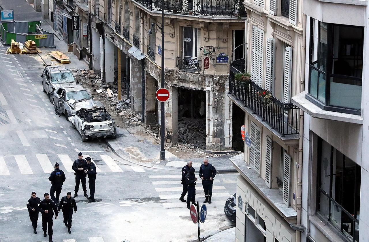 <b></b> Sur les lieux de l’explosion rue de Trévise (IXe), le 14 janvier 2019.