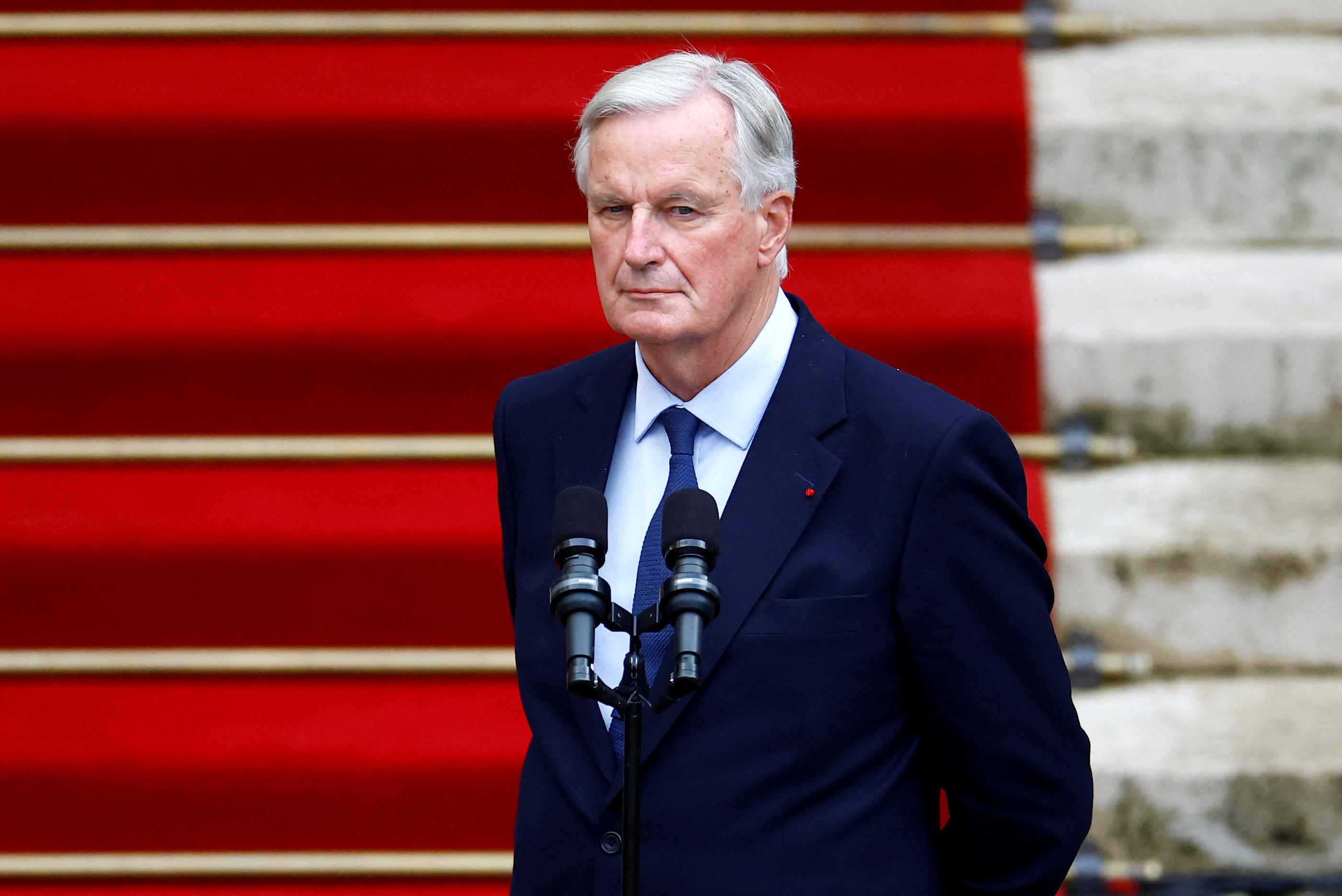 Michel Barnier a fait sursauter certains de ses interlocuteurs macronistes et de sa famille politique Les Républicains en évoquant une hausse des prélèvements. REUTERS/Sarah Meyssonnier