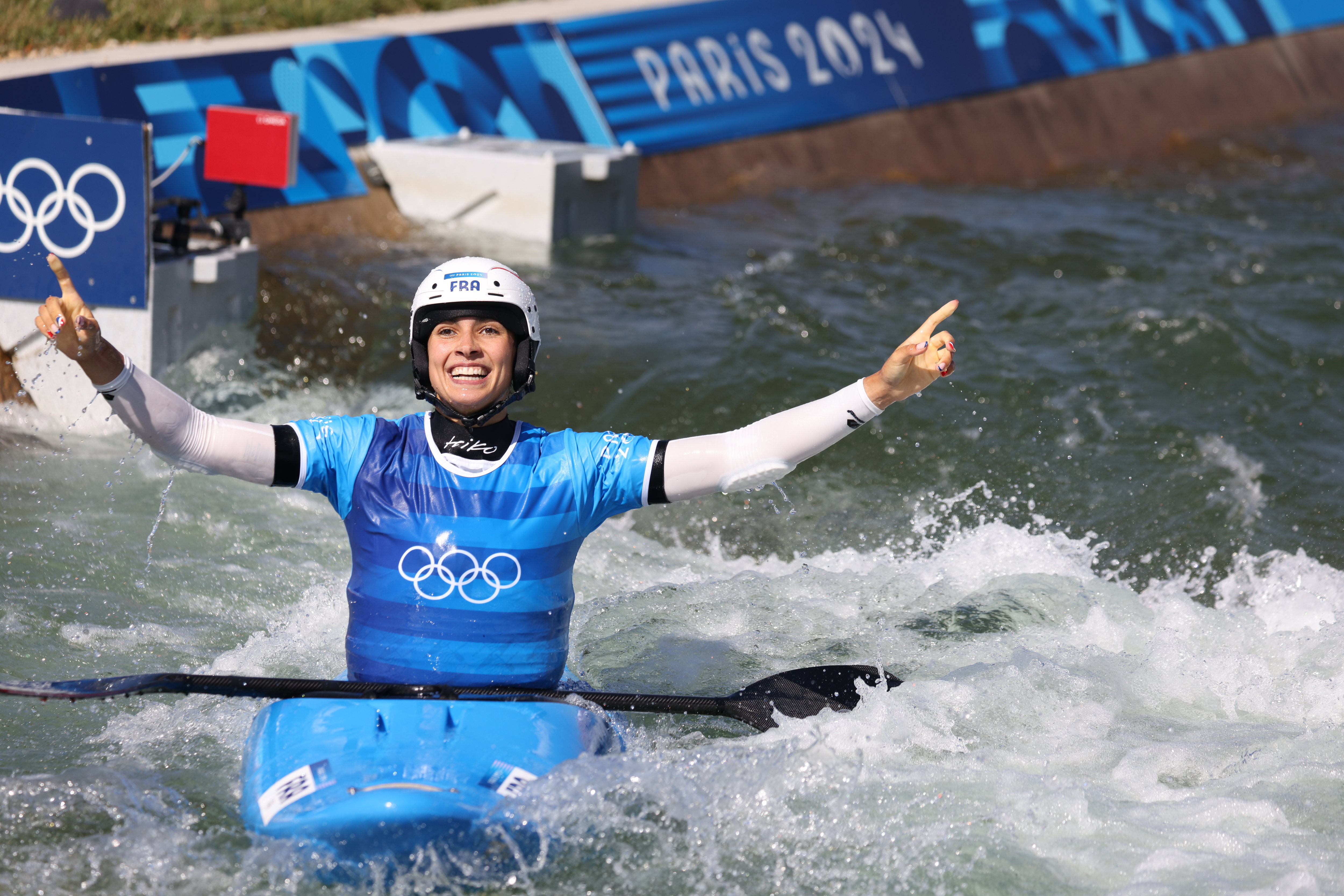 Angèle Hug a décroché la médaille d'argent ce lundi après une course disputée de kayak cross. LP/Jean-Baptiste Quentin