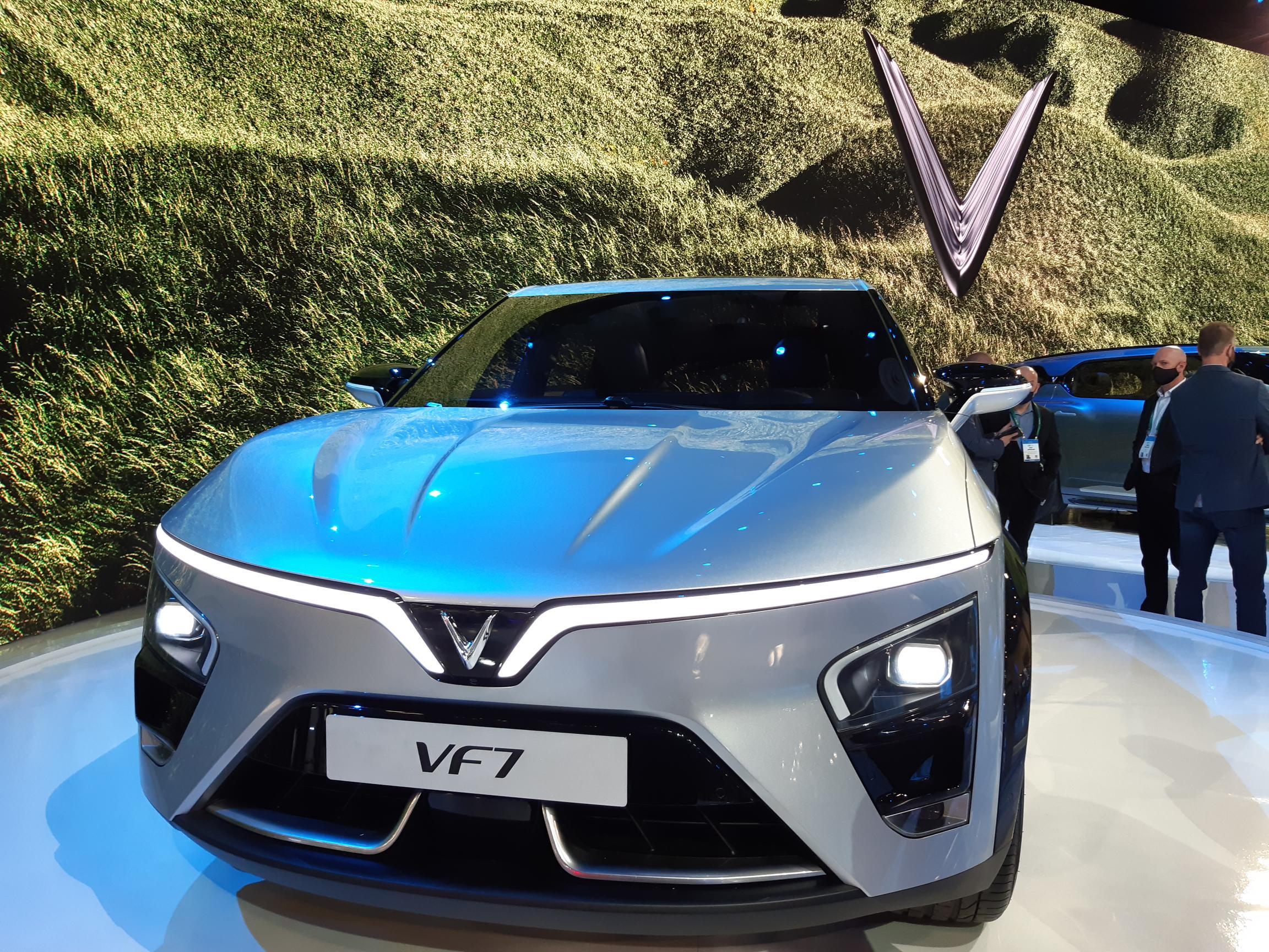 Les ambitions de VinFast soulèvent des questions, dont celle de la qualité de ses véhicules (ici, le VF7, présenté à Las Vegas), qui n'ont pas été essayés sur route. LP/Matthieu Pelloli