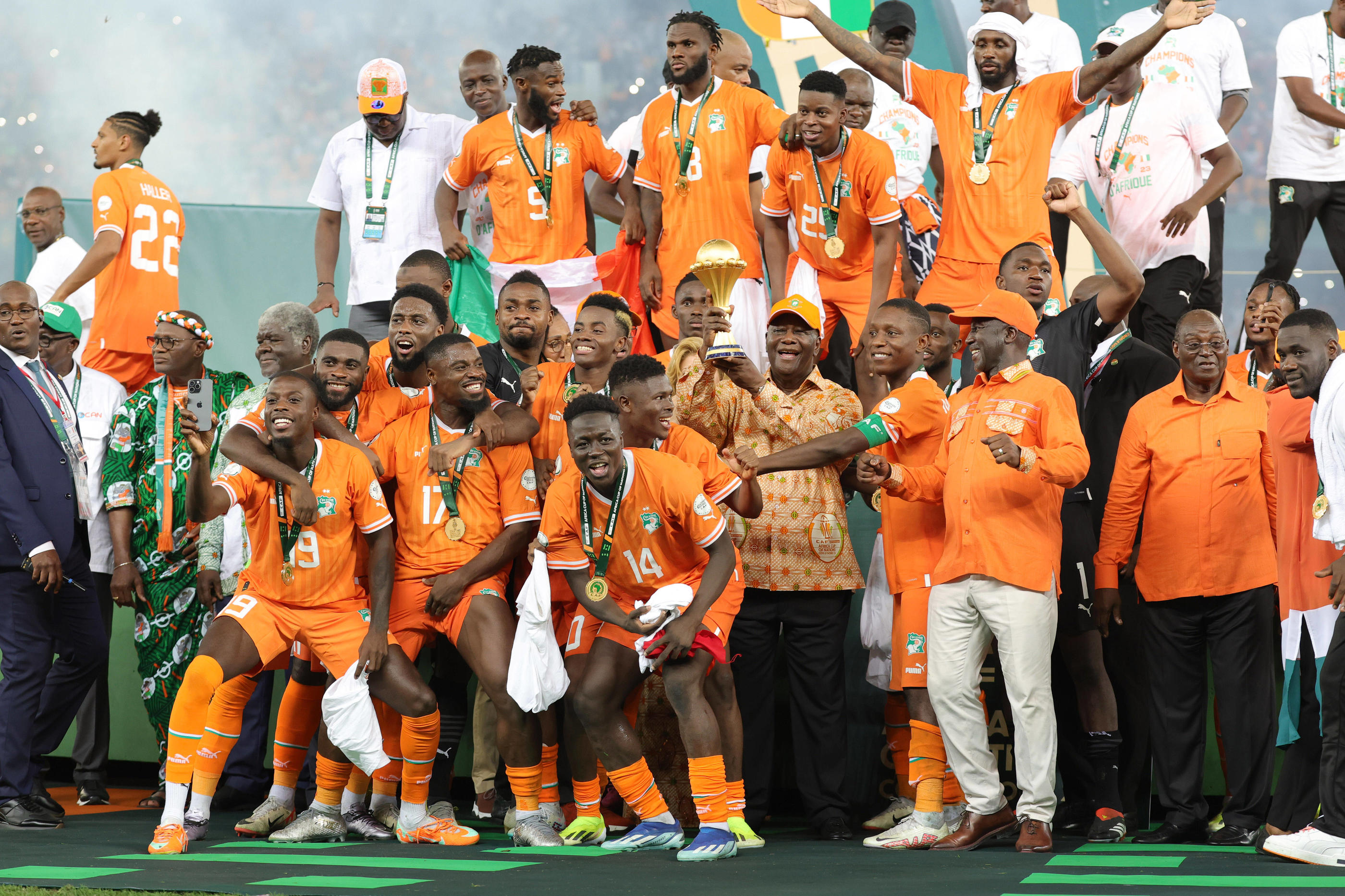 Au terme d'une compétition mouvementée, la Côte d'Ivoire a soulevé la CAN pour la 3e fois, à domicile qui plus est. Icon sport/Djaffar Ladjal