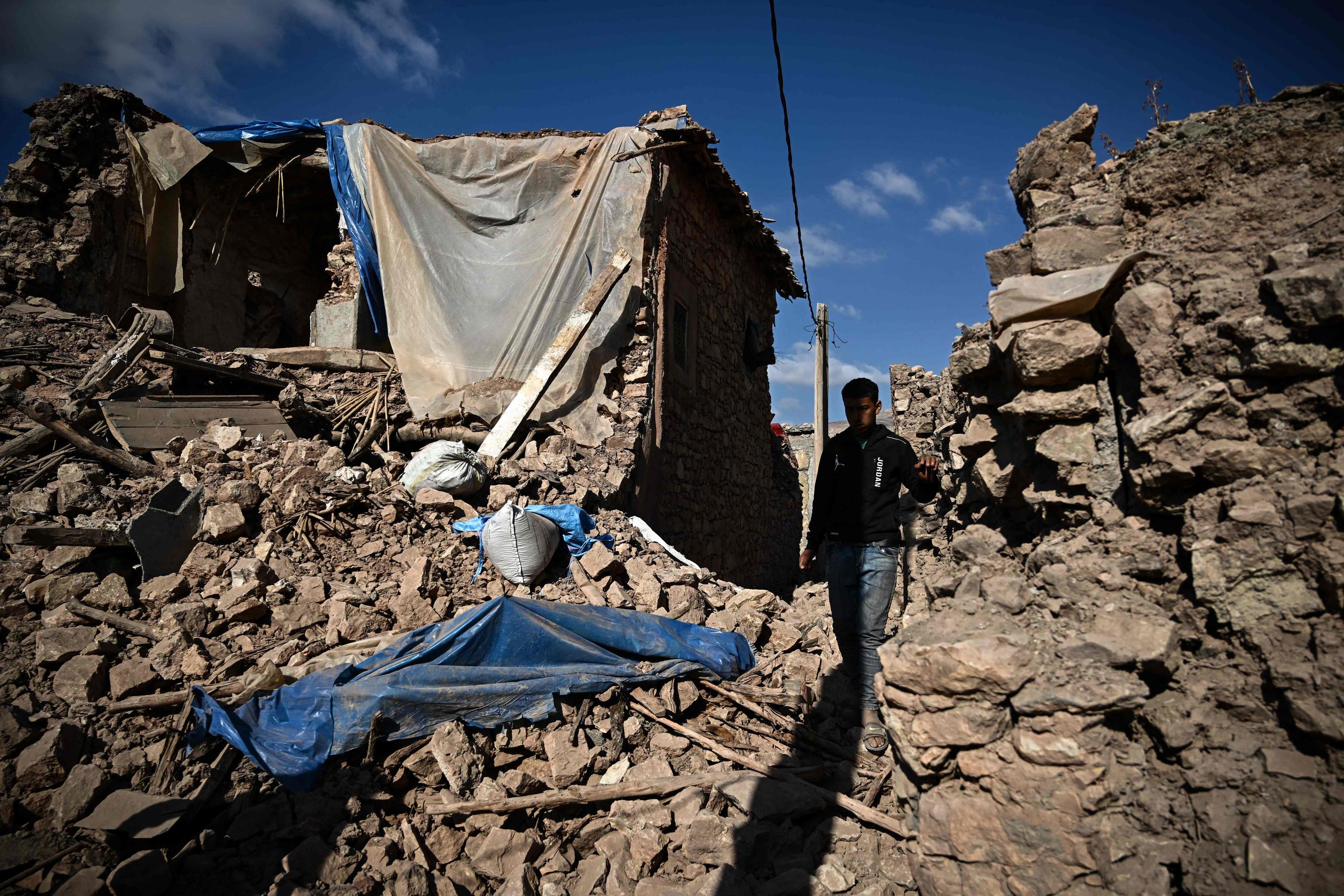 Un séisme d'une ampleur inédite a frappé le Maroc vendredi dernier. Les cagnottes en ligne se multiplient. Philippe Lopez / AFP