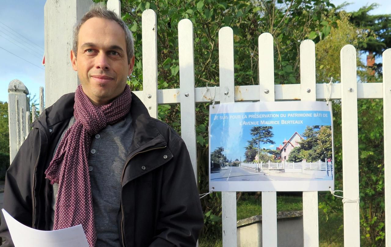 <b></b> Andrésy, samedi dernier. Cédric Maizières, trésorier de l’association de défense des habitants de la rue Maurice-Berteaux, évoque l’inquiétude des riverains face aux projets immobiliers. 