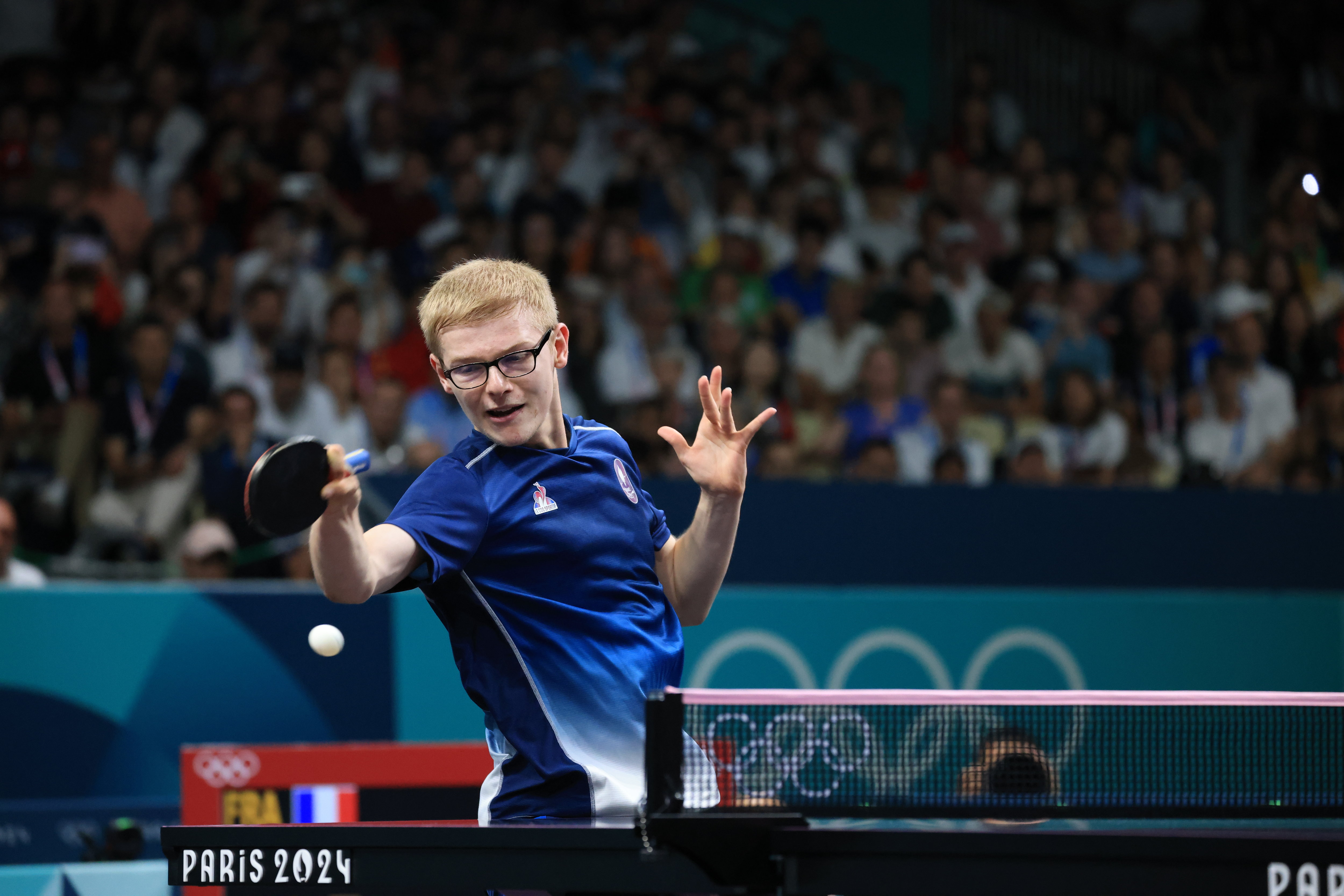 Félix Lebrun a été éliminé en demi-finale mais peut toujours décrocher le bronze contre Hugo Calderano qui avait éliminé son frère. LP / Olivier Arandel